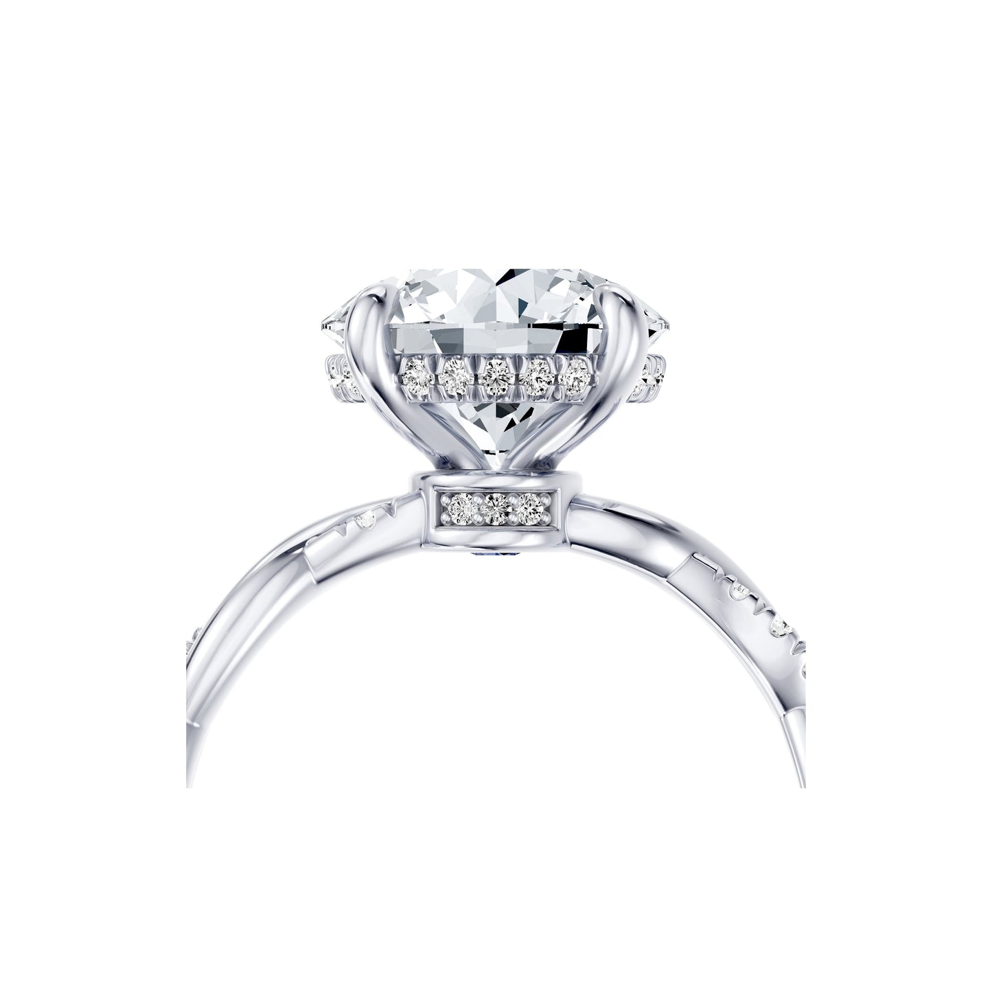 Ivy Heritage Elongated Cushion Solitaire Lab Diamond Engagement Ring - view 4