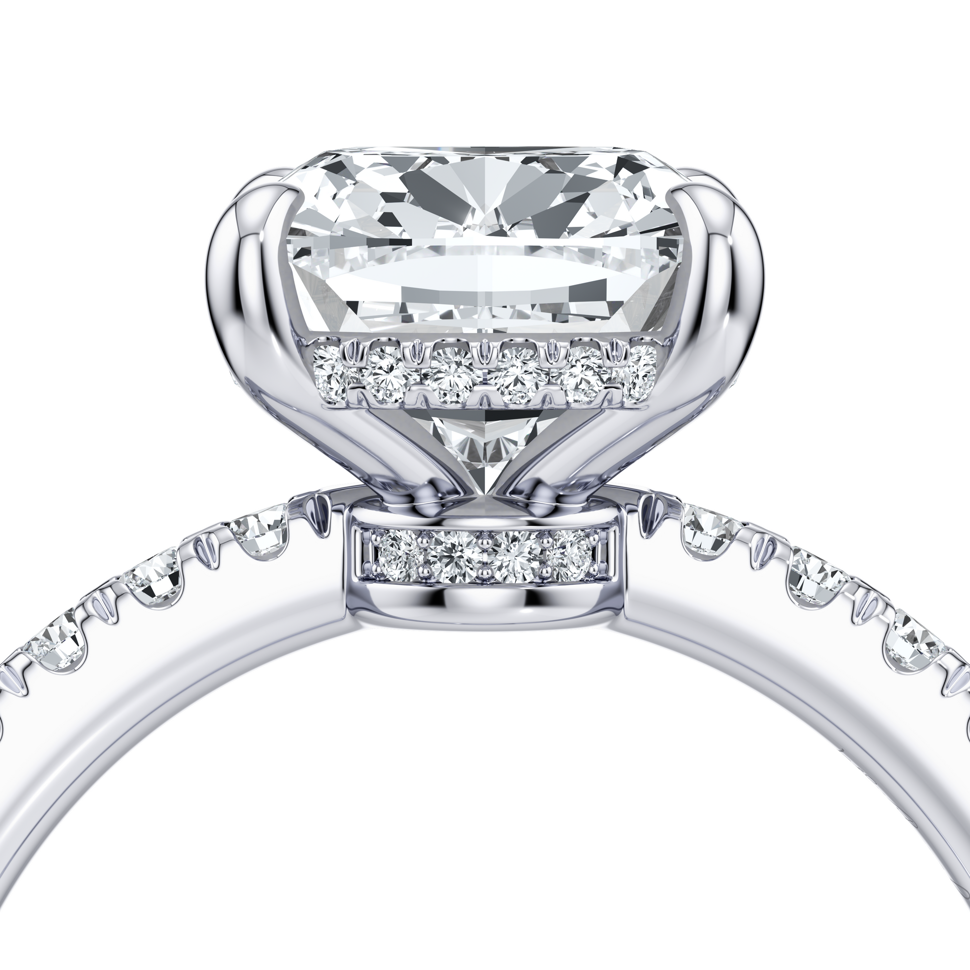 Audrey Antique Cushion Solitaire Lab Diamond Engagement Ring - view 4