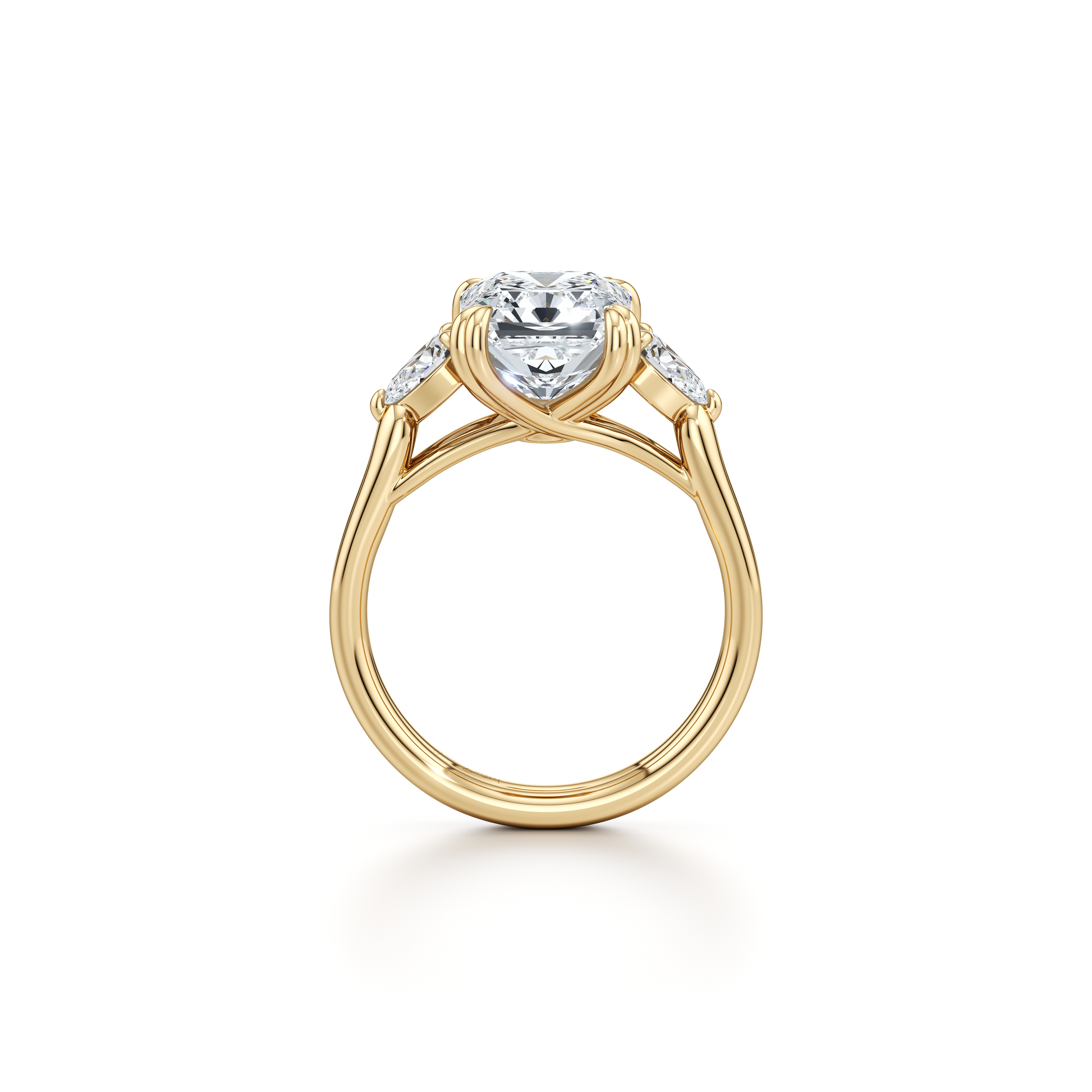 Elle Radiant Three Stone Lab Diamond Engagement Ring - view 9