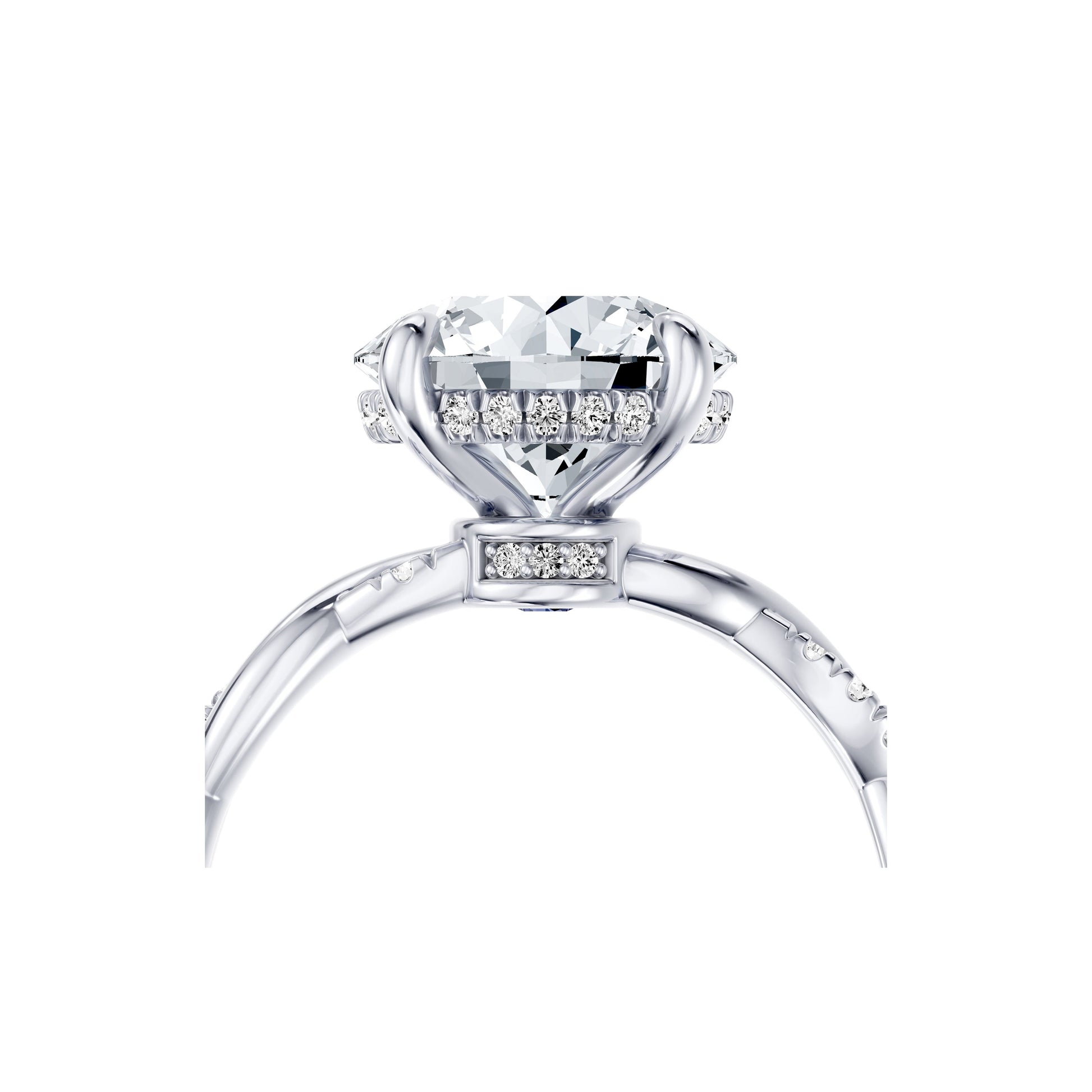 Ivy Heritage Radiant Solitaire Lab Diamond Engagement Ring - view 4
