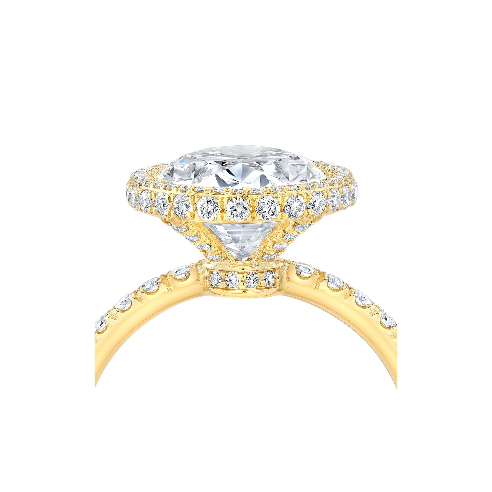 Alyssa Oval Cut Invisible Halo Lab Diamond Engagement Ring - view 4