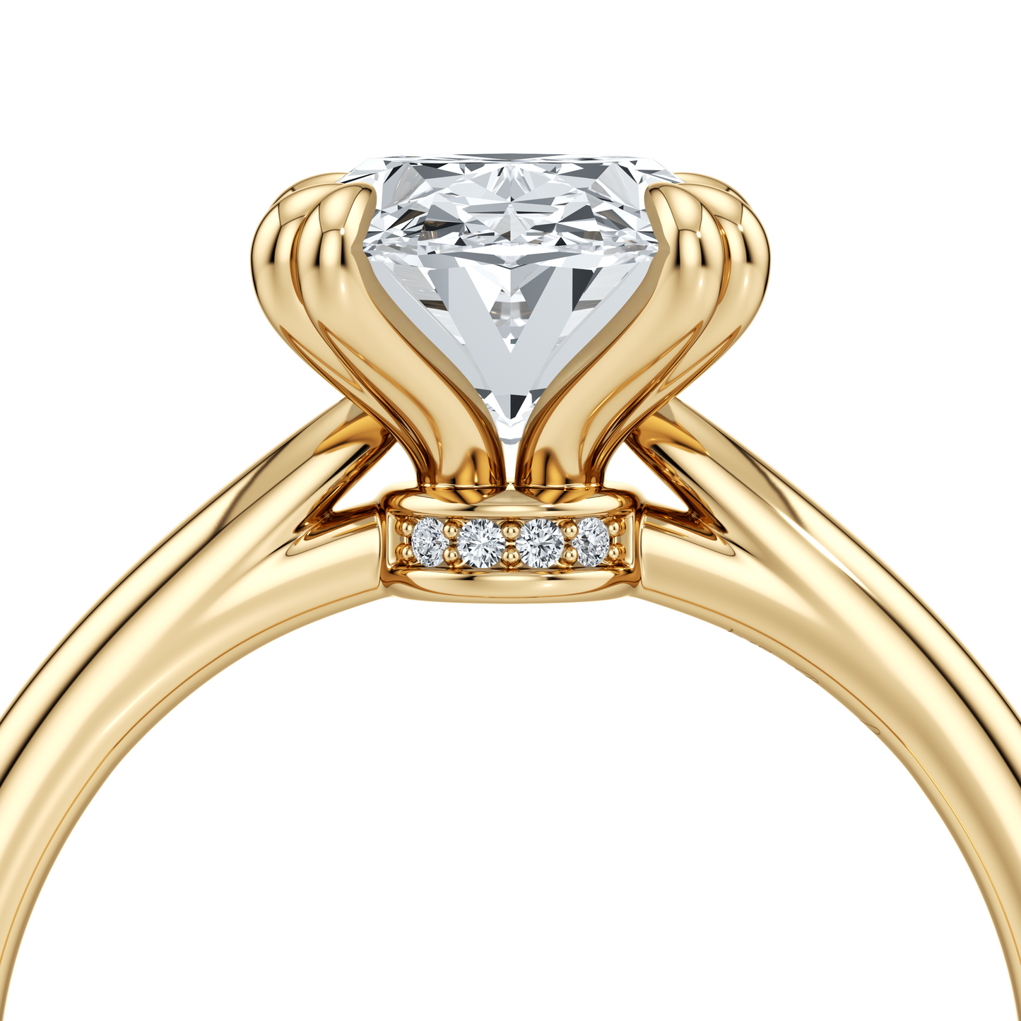 Chelsea Signature Double Prong Oval Lab Diamond Engagement Ring - view 4
