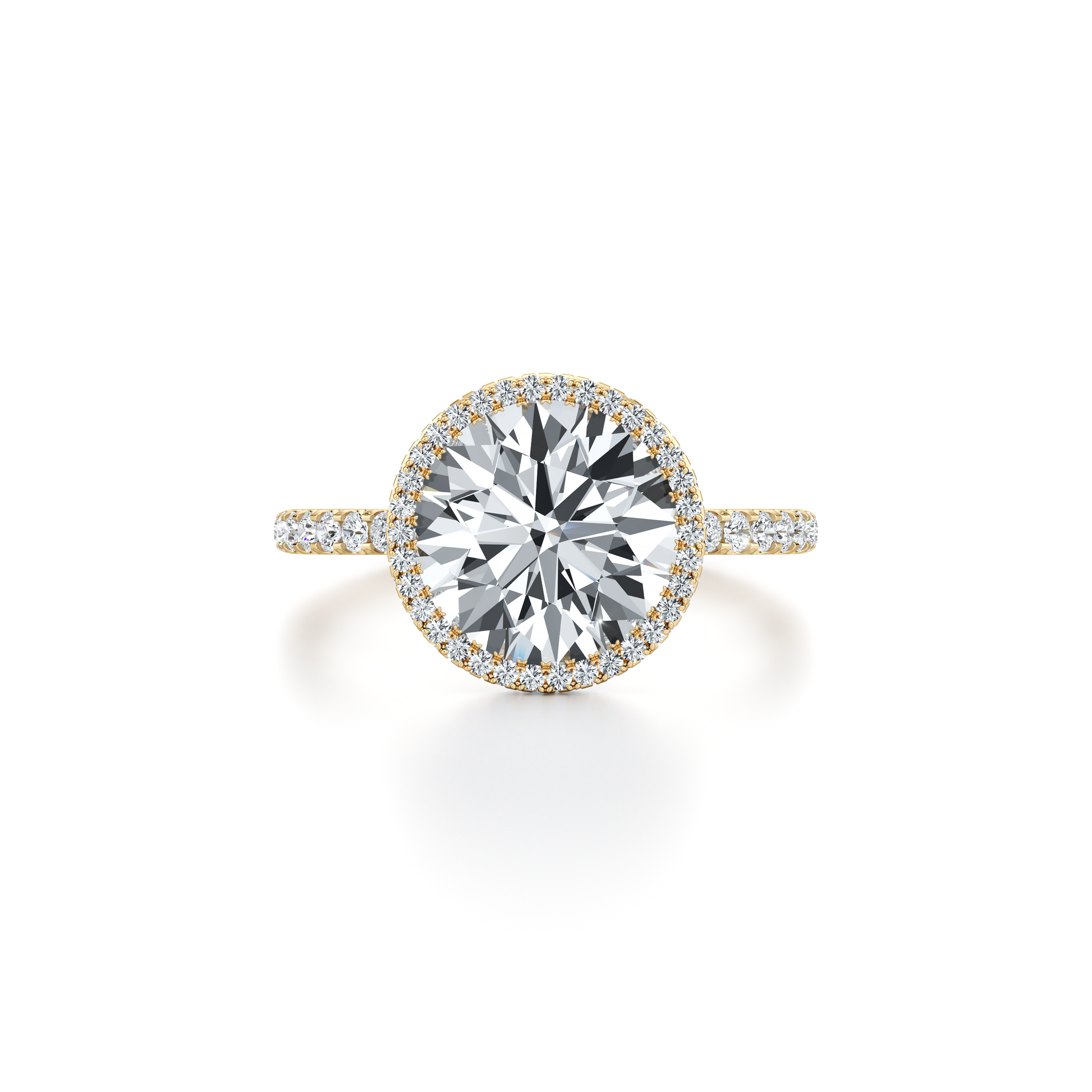 Alyssa Antique Cushion Invisible Halo Lab Diamond Engagement Ring - view 9