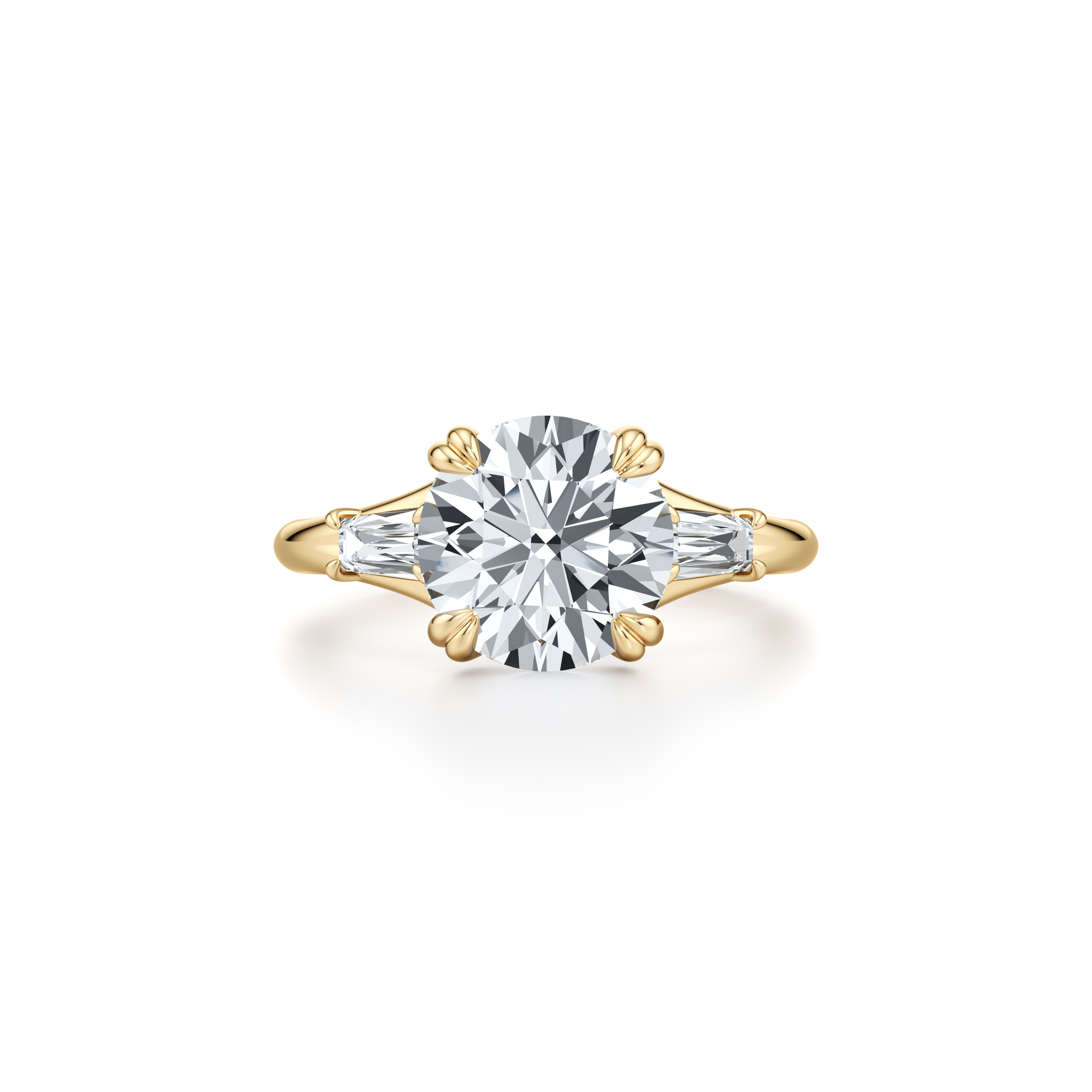 Jane Tapered Baguette Round Three Stone Lab Diamond Engagement Ring - view 6