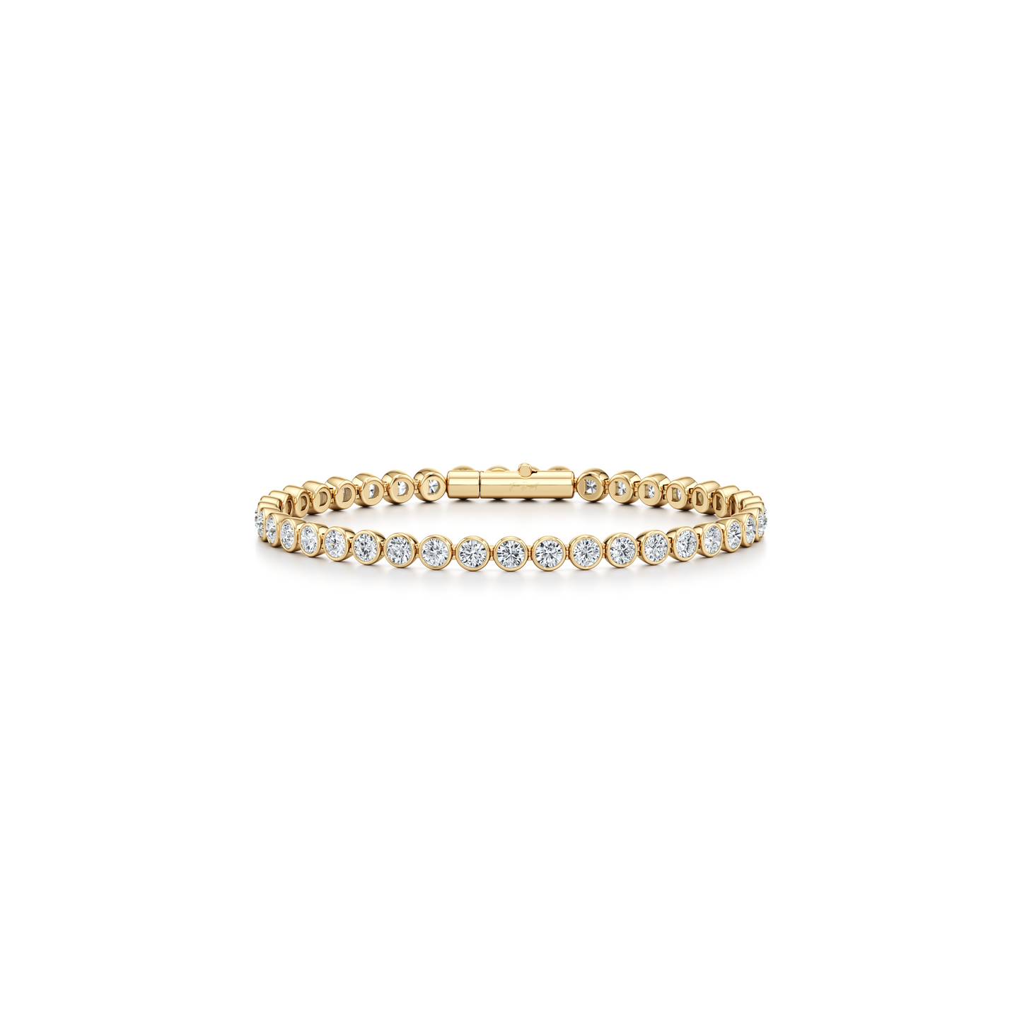 Bezel Set Round Brilliant Lab Diamond Tennis Bracelet - view 6