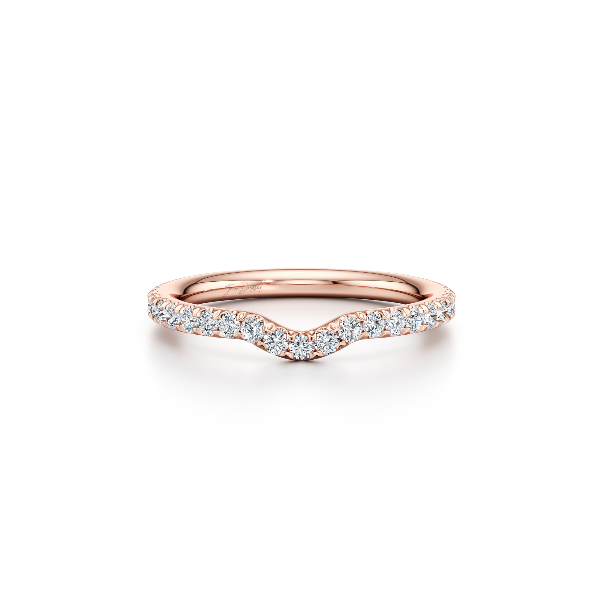 Contour Band - Three Rows Pave - view 6