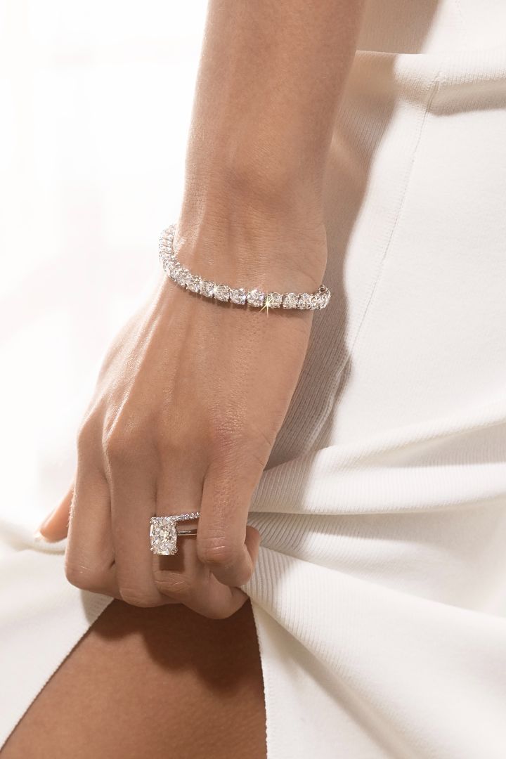 Kate Cushion Solitaire Lab Diamond Engagement Ring - view 5