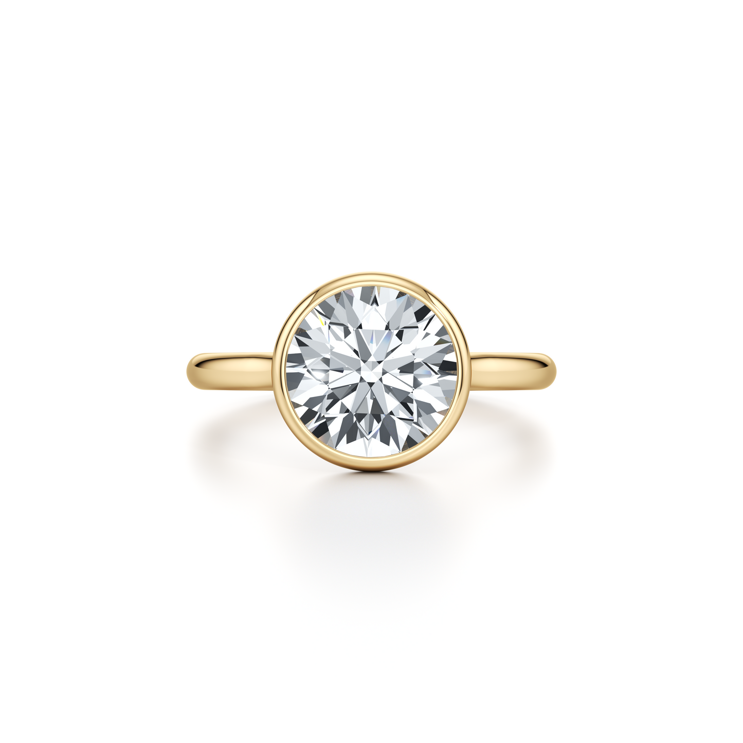 Elle Bezel Pear Solitaire Lab Diamond Engagement Ring - view 5