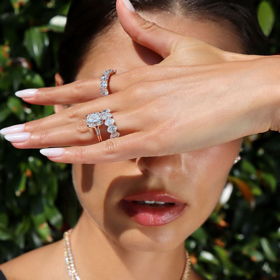 Elle Cushion Solitaire Lab Diamond Engagement Ring - view 4