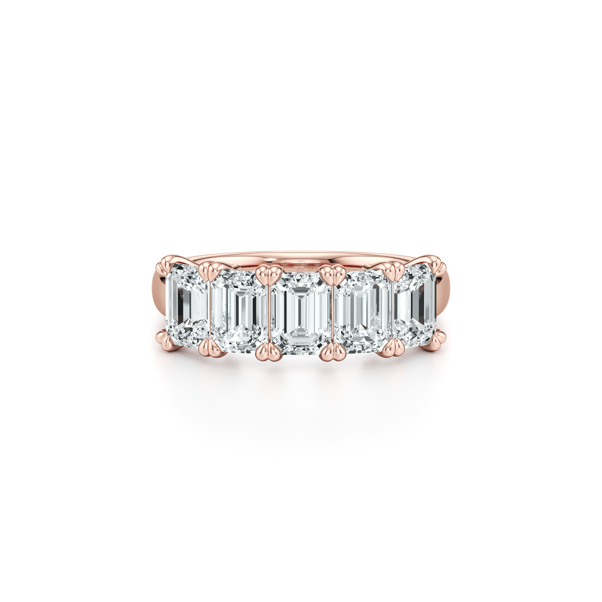 Elle 5-Stone Emerald Lab Diamond Band - view 6
