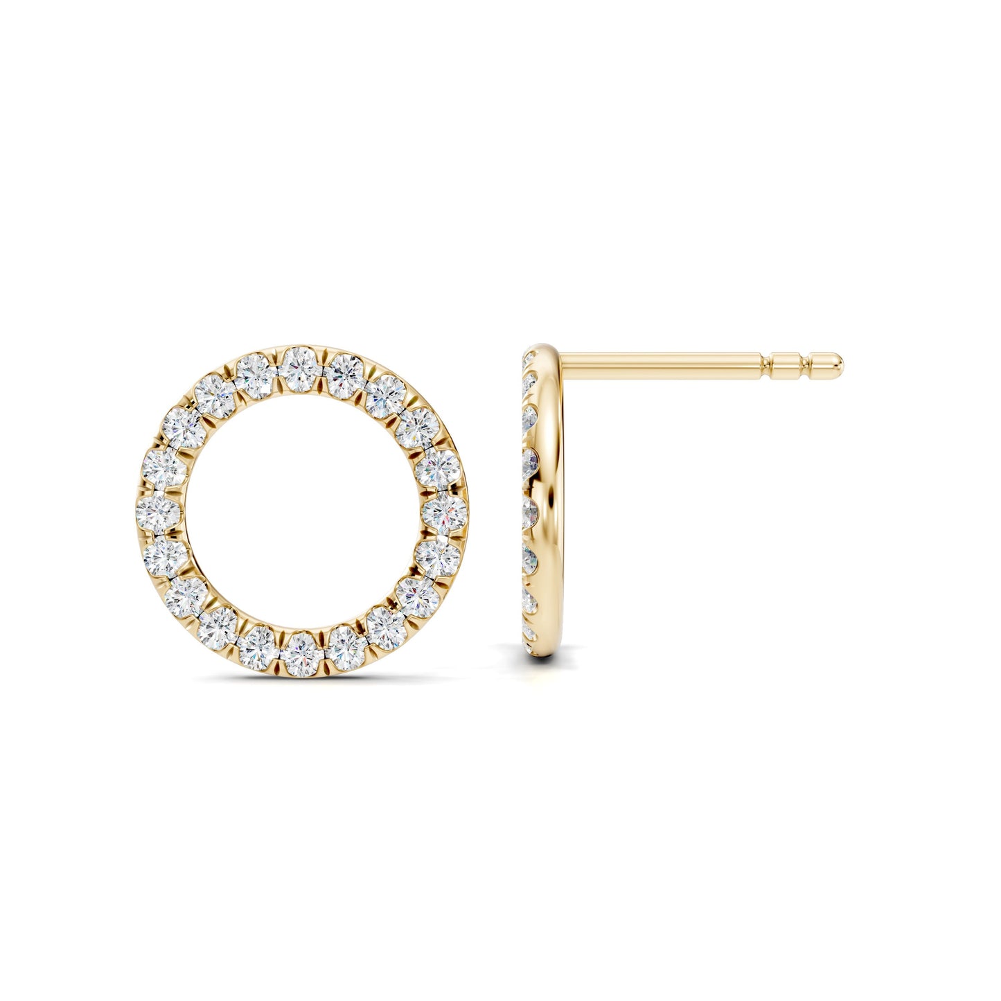 Audrey Front Hoop Lab Diamond Pave Earrings - view 6