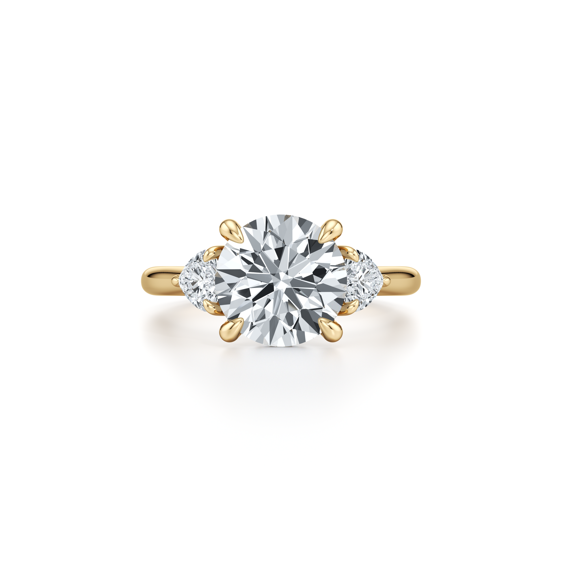 Chelsea Heart Cushion Three Stone Lab Diamond Engagement Ring - view 5