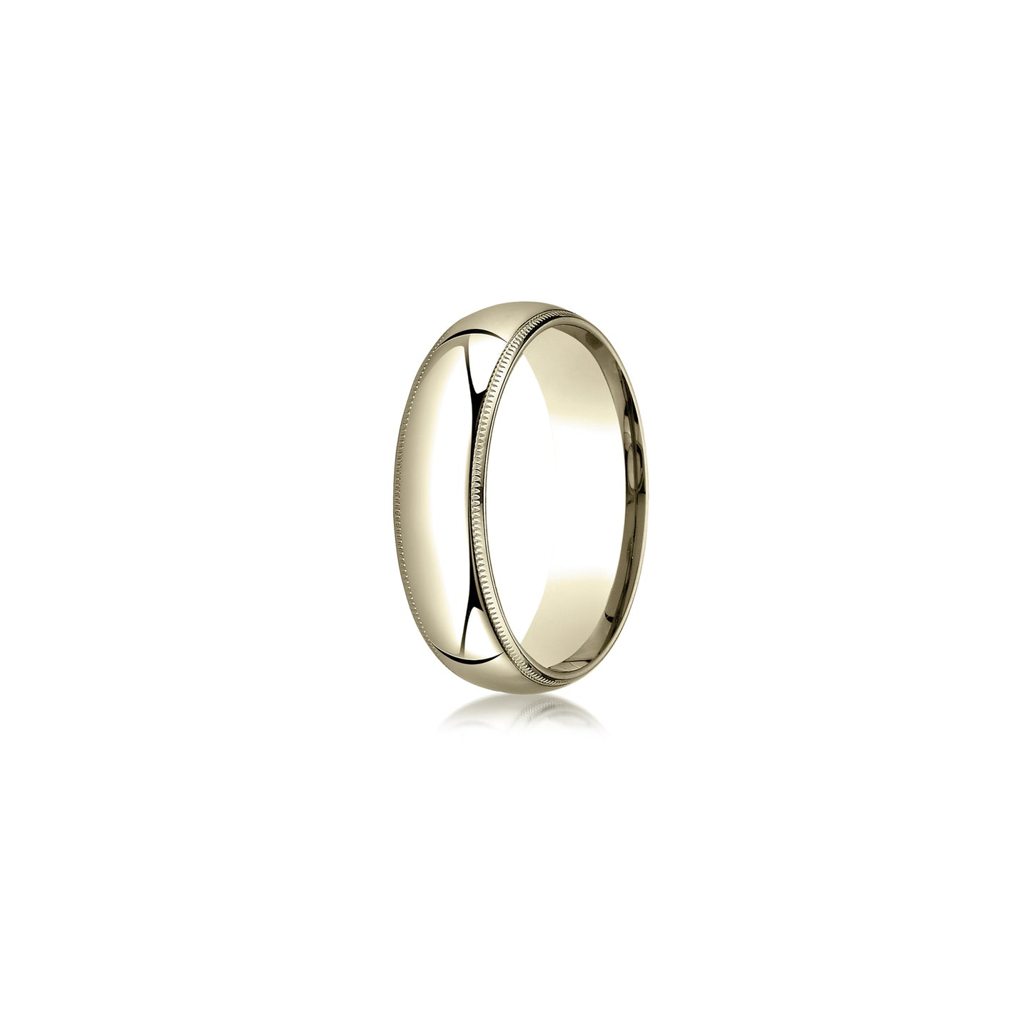 Men's Classic Quarter Round Wedding Band With Milgrain - view 6