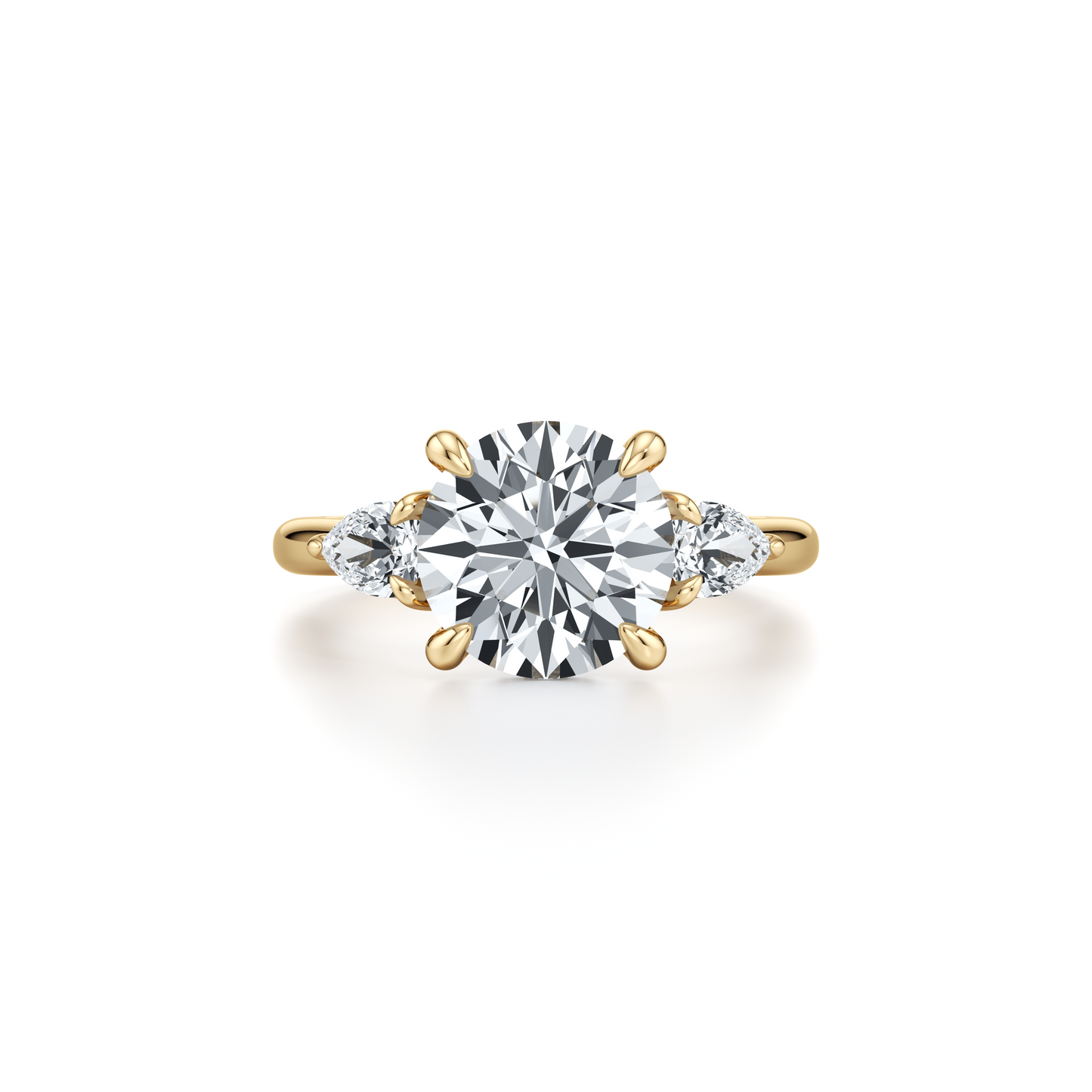 Chelsea Pear Round Three Stone Lab Diamond Engagement Ring - view 5