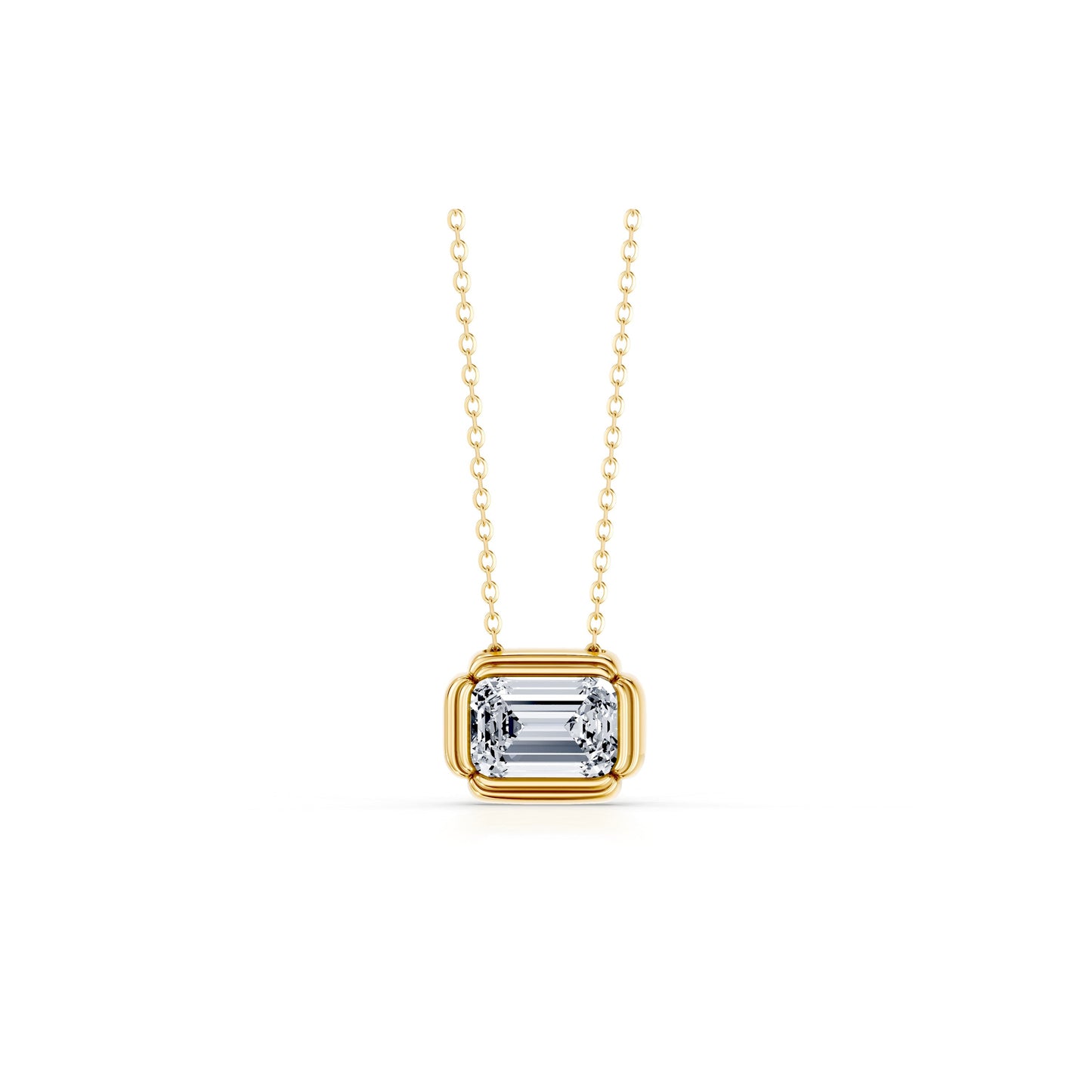 Doree Lab Diamond Emerald Pendant - view 6
