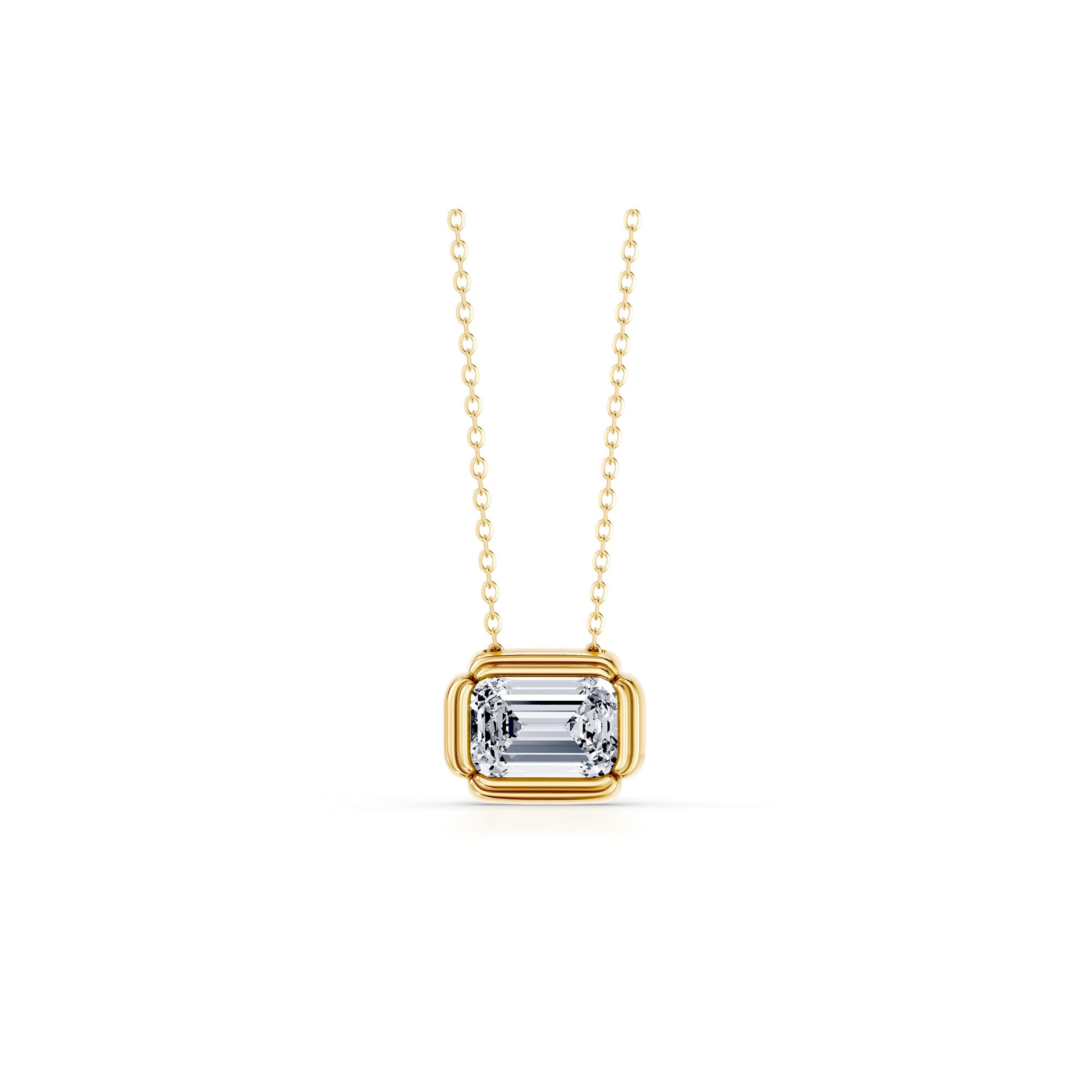 Doree Lab Diamond Emerald Pendant - view 6