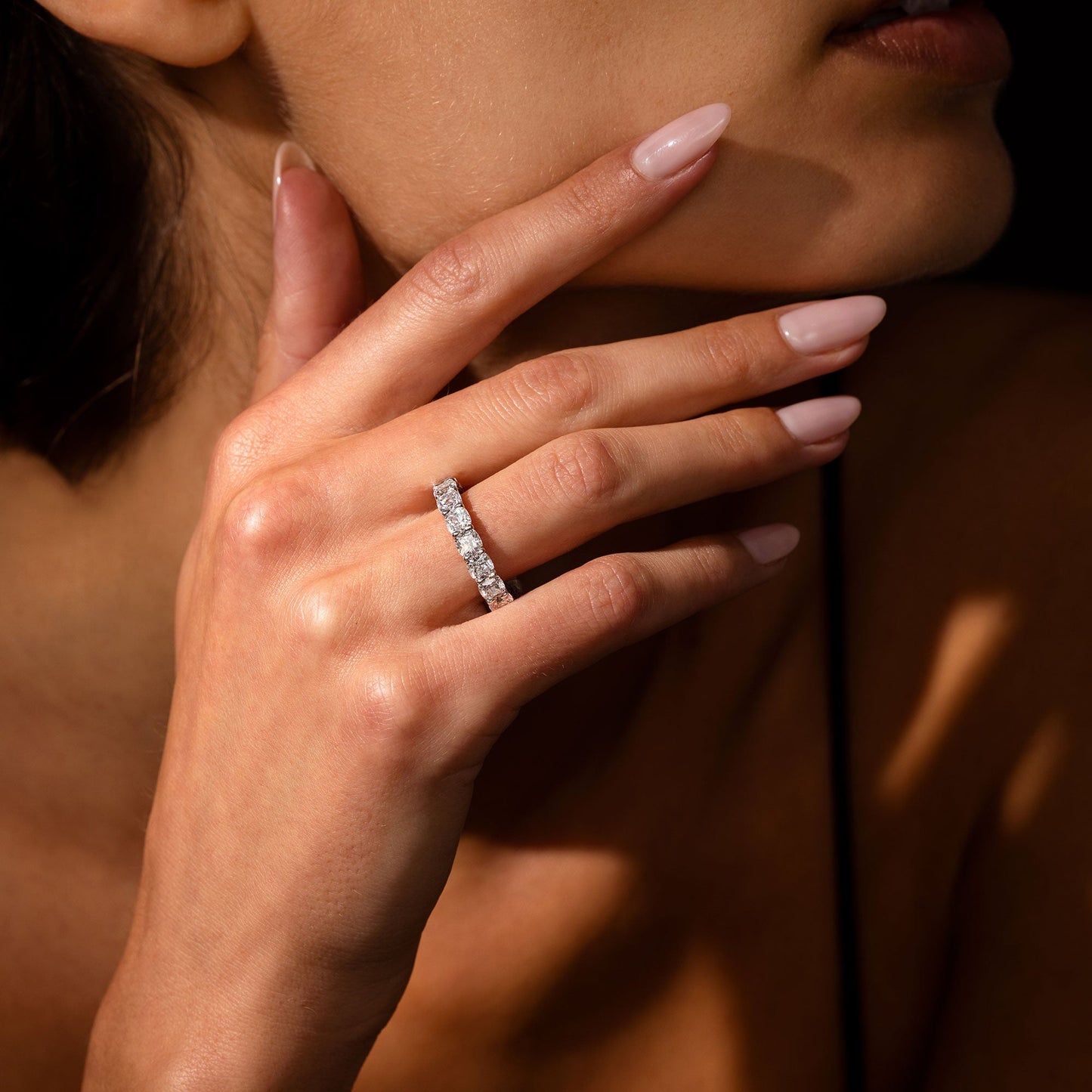Olivia Cushion Lab Diamond Eternity Band - view 6