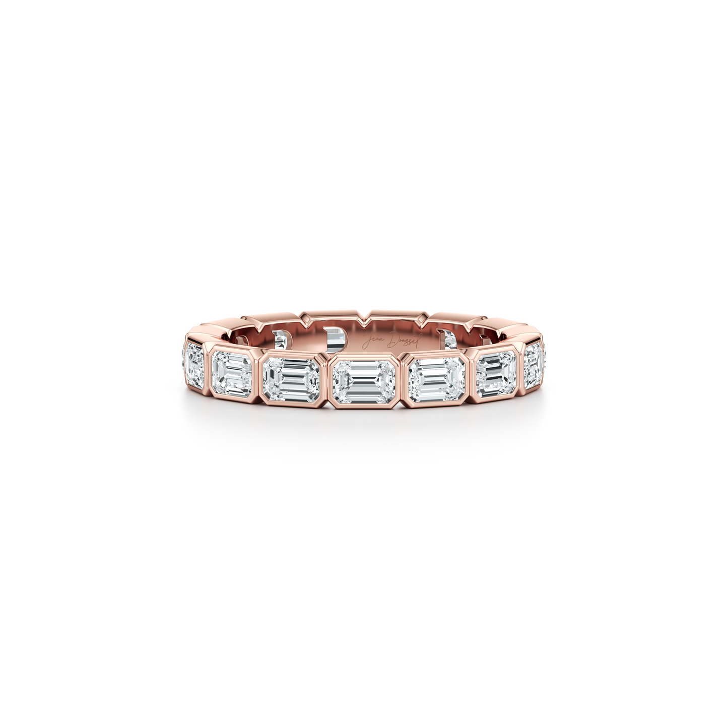 Bezel Set Emerald Lab Diamond Eternity Band - view 6