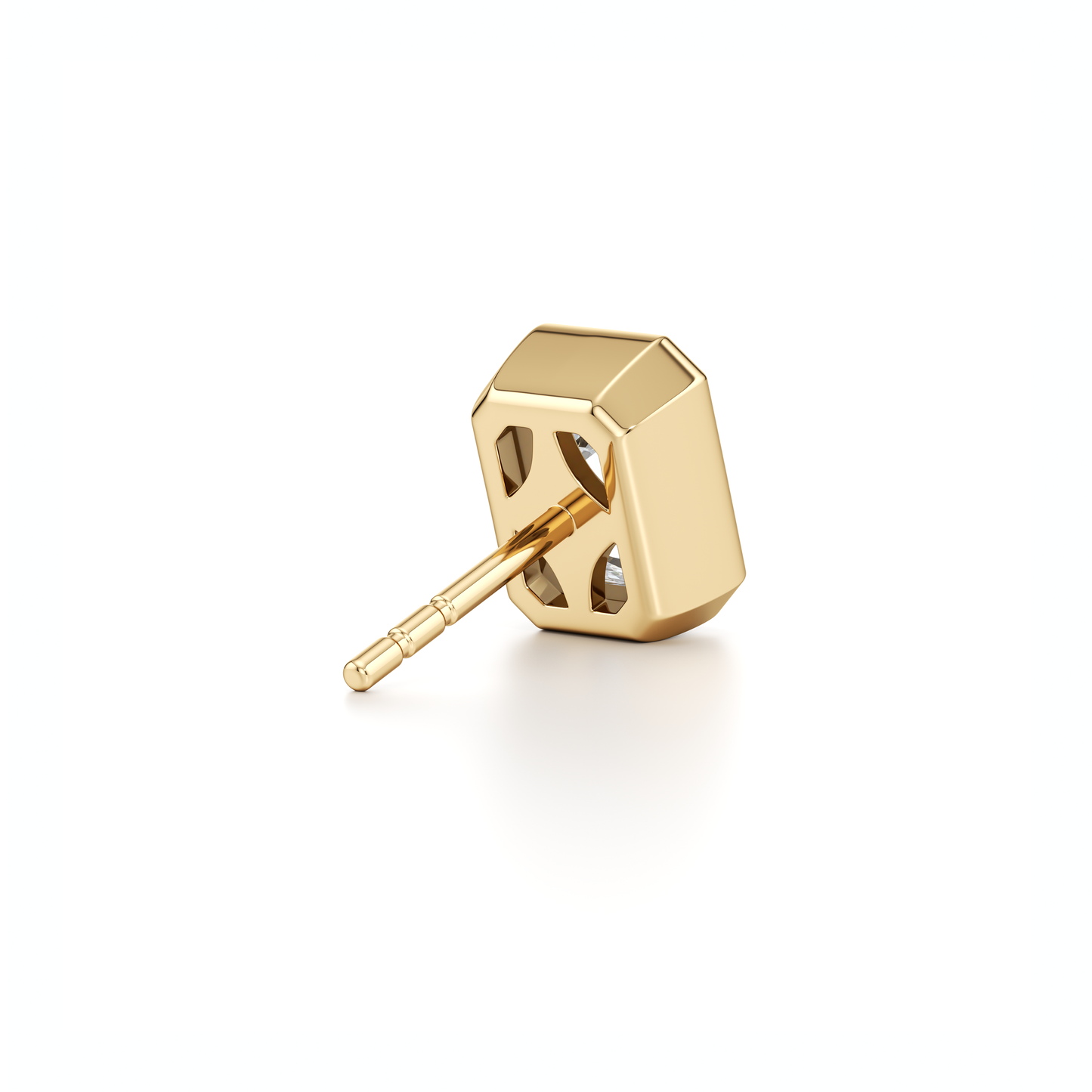 Bezel Set Lab Diamond Emerald Studs - view 6
