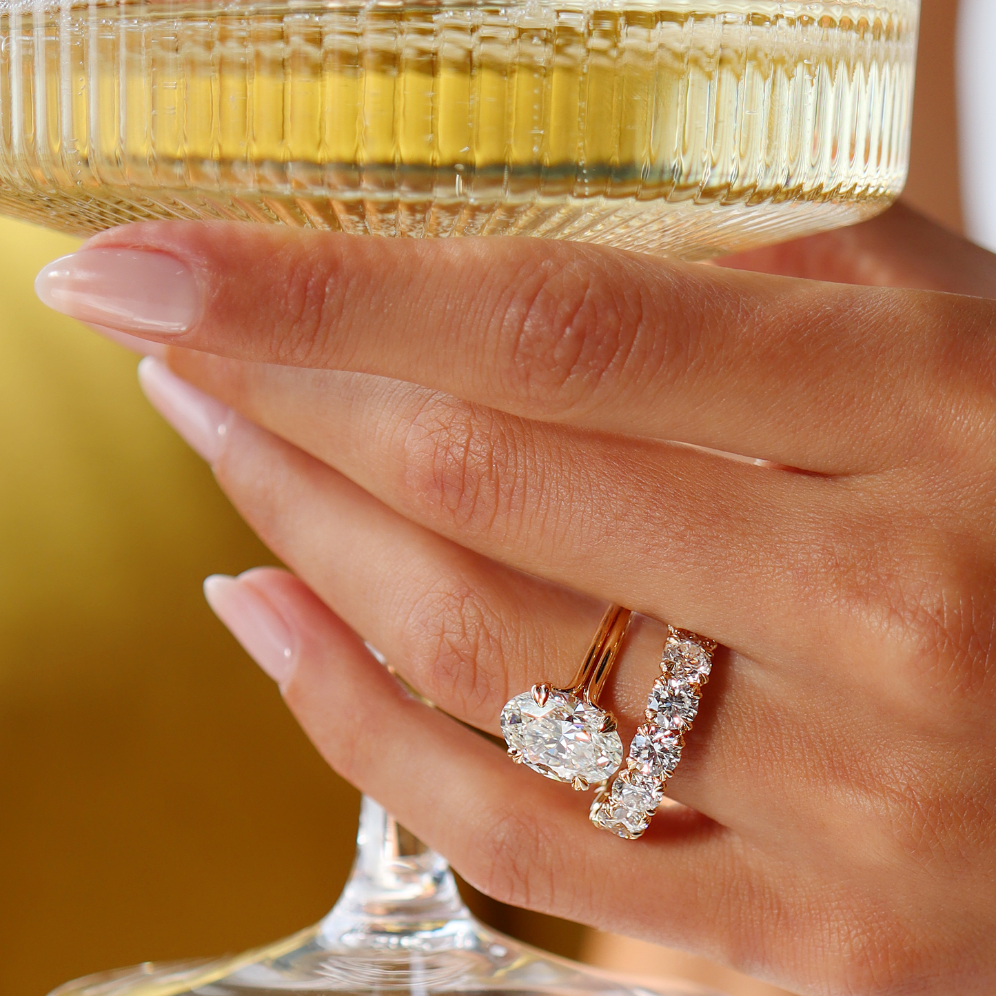 Elle Oval Solitaire Lab Diamond Engagement Ring - view 5