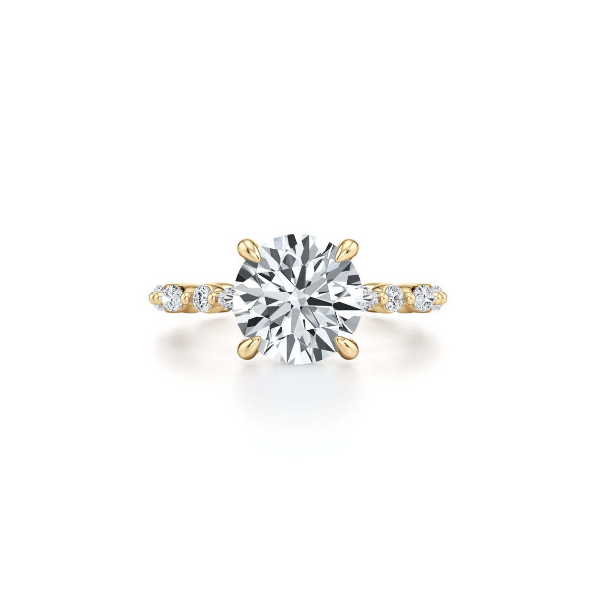 Vivienne Heritage Round Solitaire Lab Diamond Engagement Ring - view 5