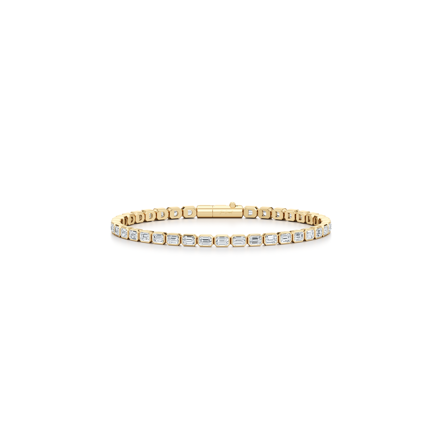 Bezel Set Emerald Lab Diamond Tennis Bracelet - view 6