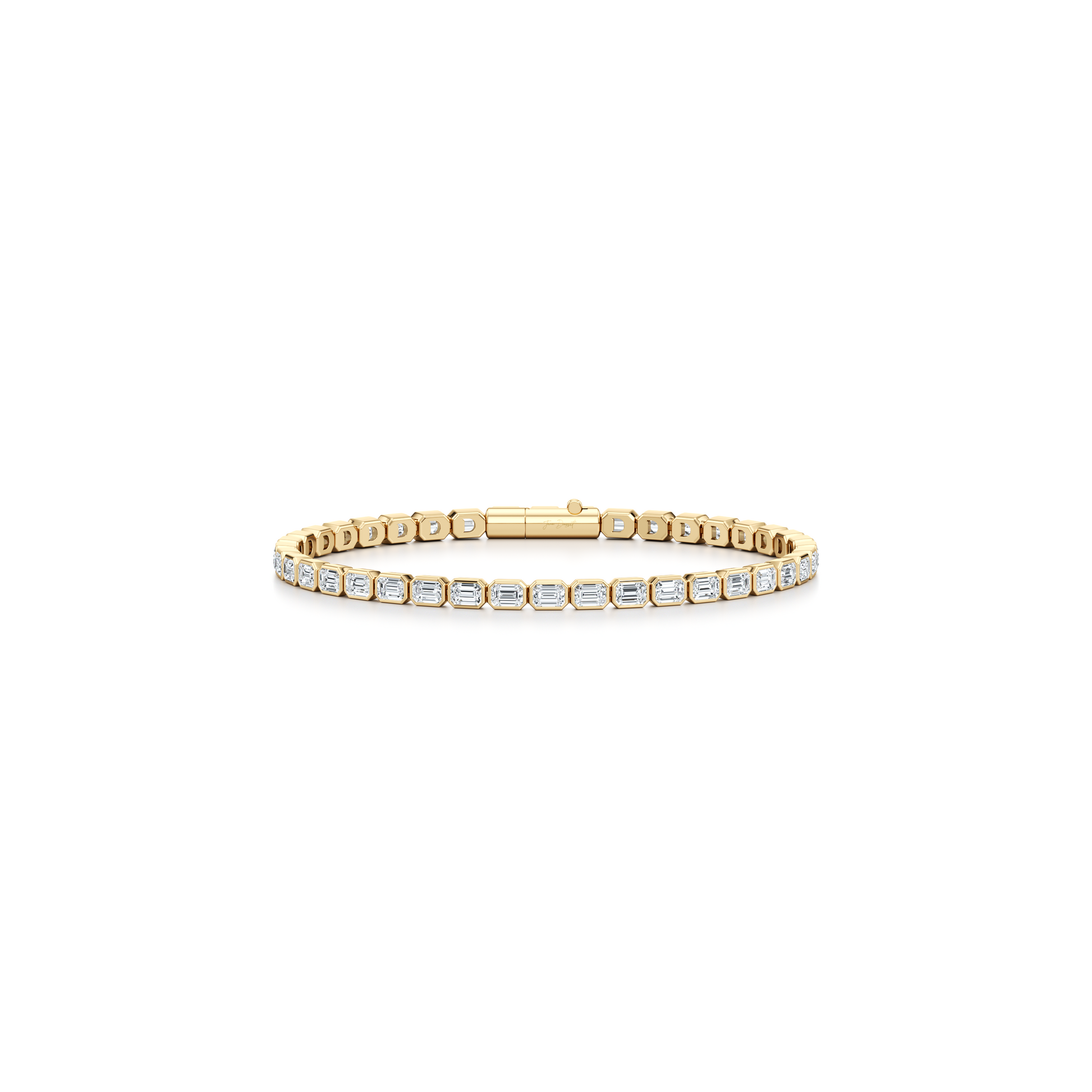 Bezel Set Emerald Lab Diamond Tennis Bracelet - view 6