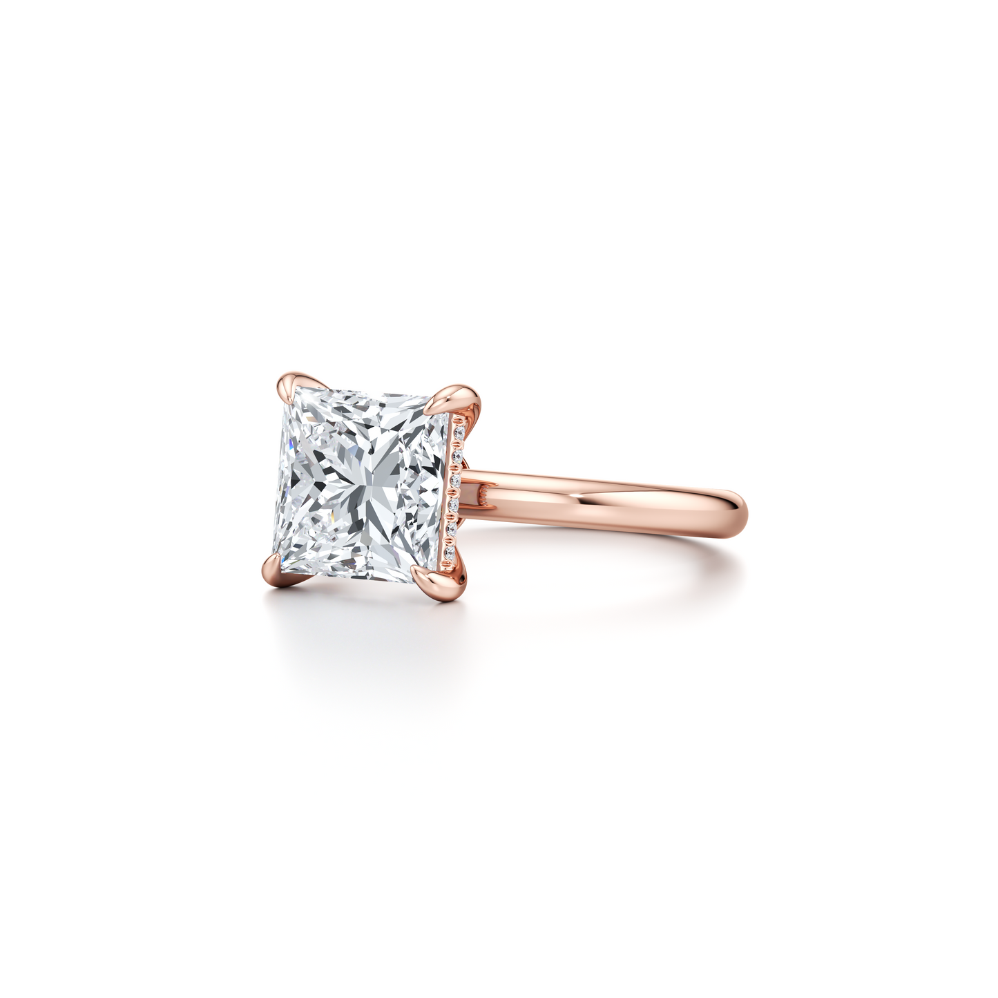 Audrey Princess Solitaire Lab Diamond Engagement Ring - view 5