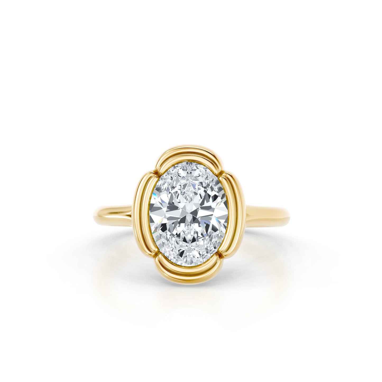 Doree Emerald Solitaire Lab Diamond Engagement Ring - view 5