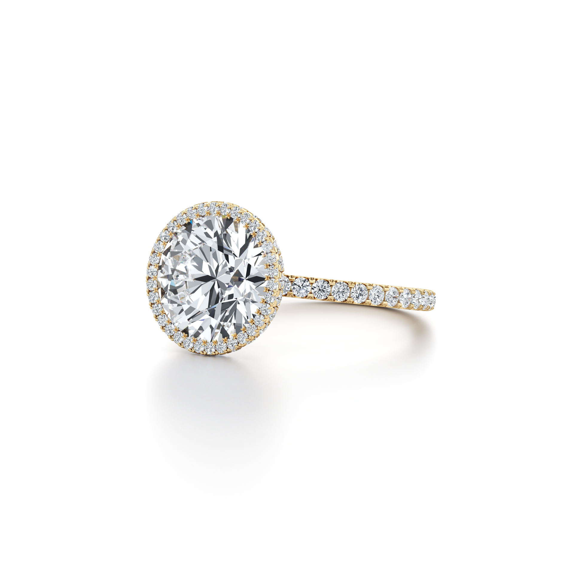 Alyssa Invisible Halo Emerald Lab Diamond Engagement Ring - view 6