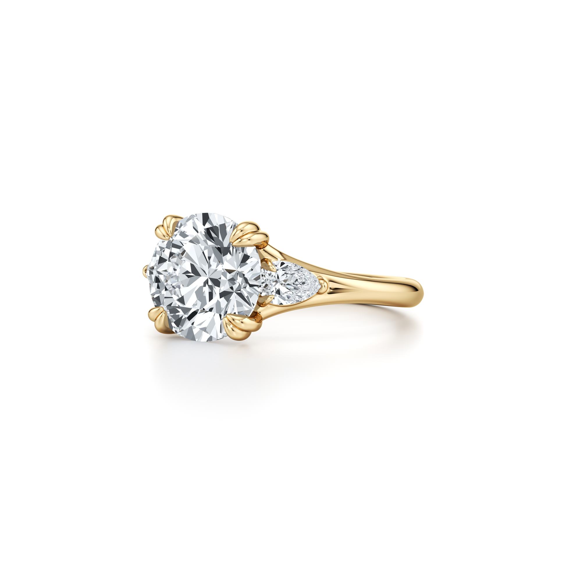 Jane Pear Pear Three Stone Lab Diamond Engagement Ring - view 7