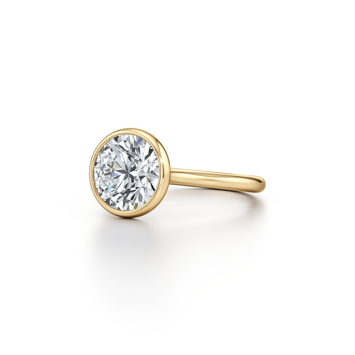 Chelsea Bezel Cushion Solitaire Lab Diamond Engagement Ring - view 6