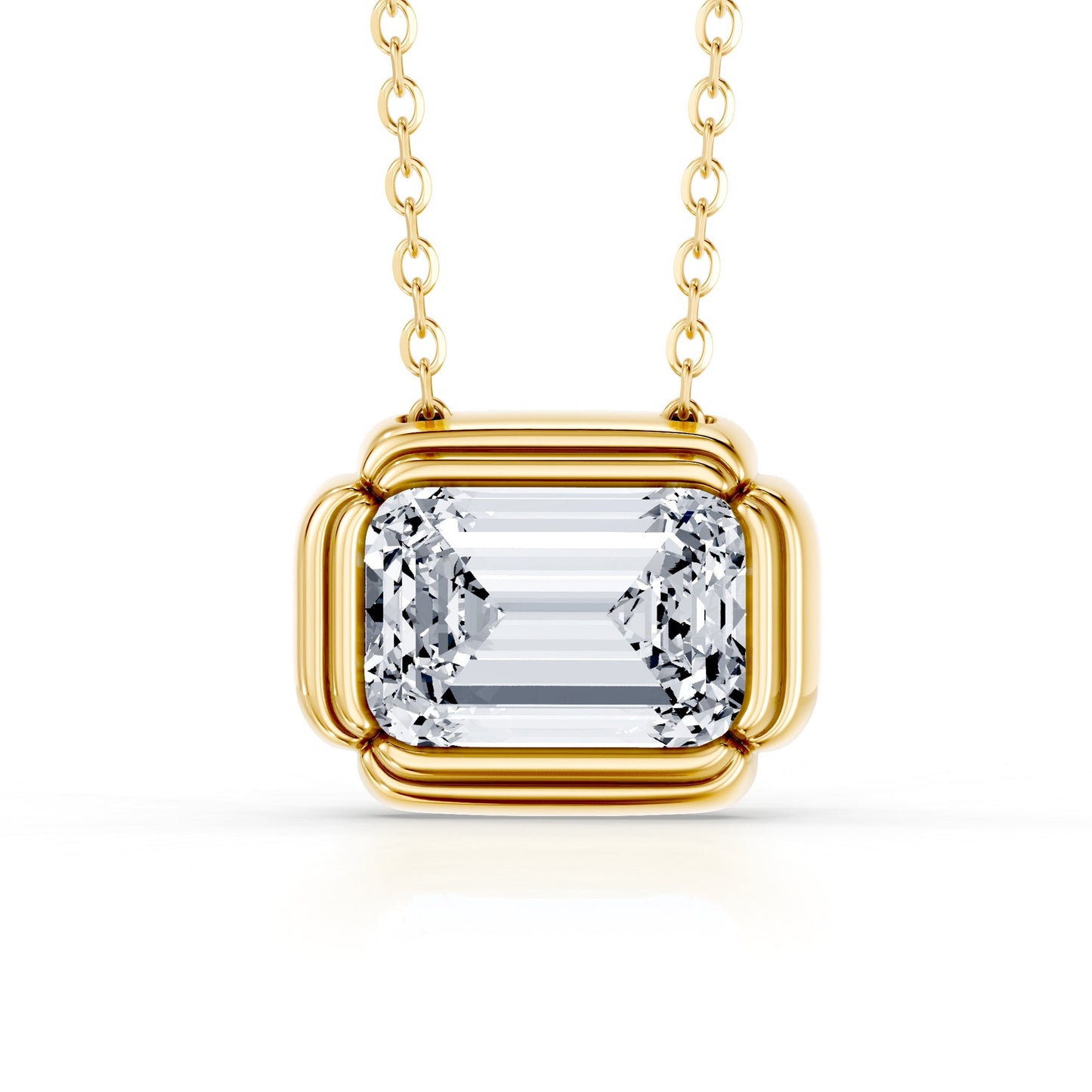 Doree Lab Diamond Emerald Pendant - view 7