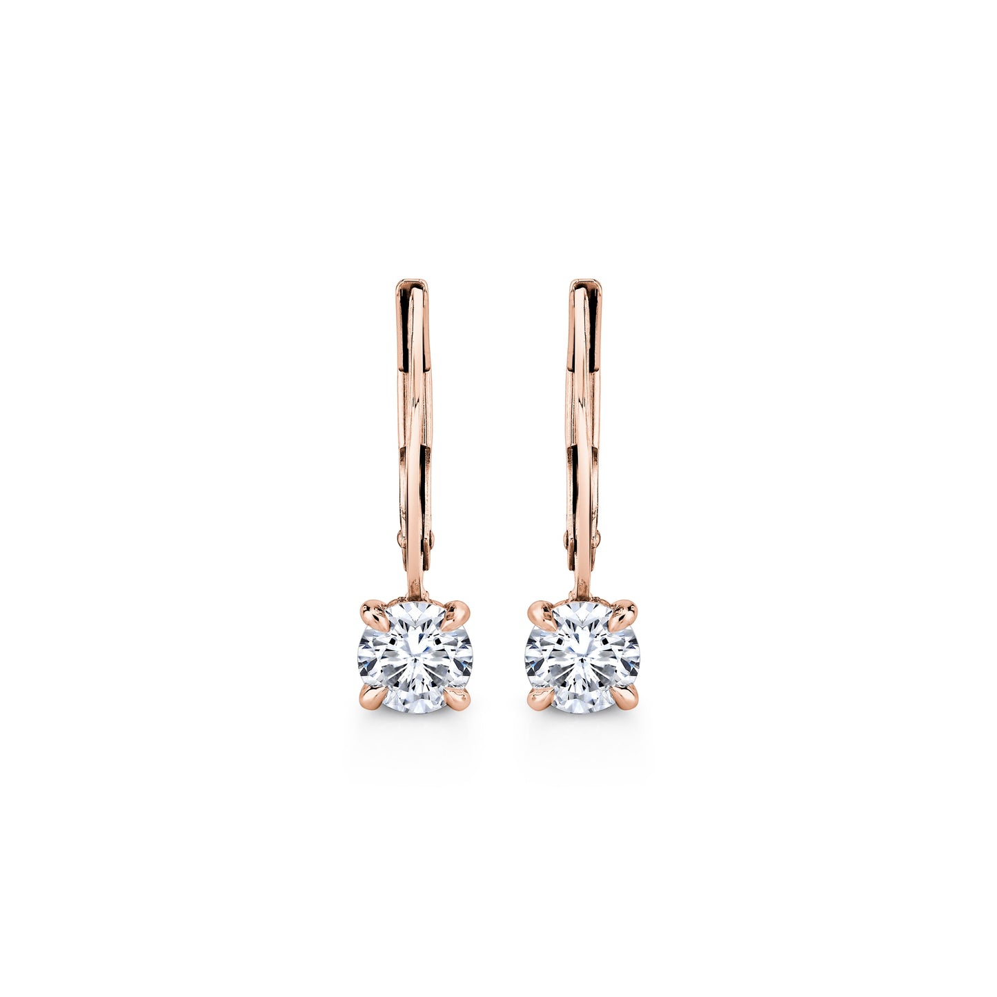 Chelsea Round Brilliant Leverback Earrings - view 7