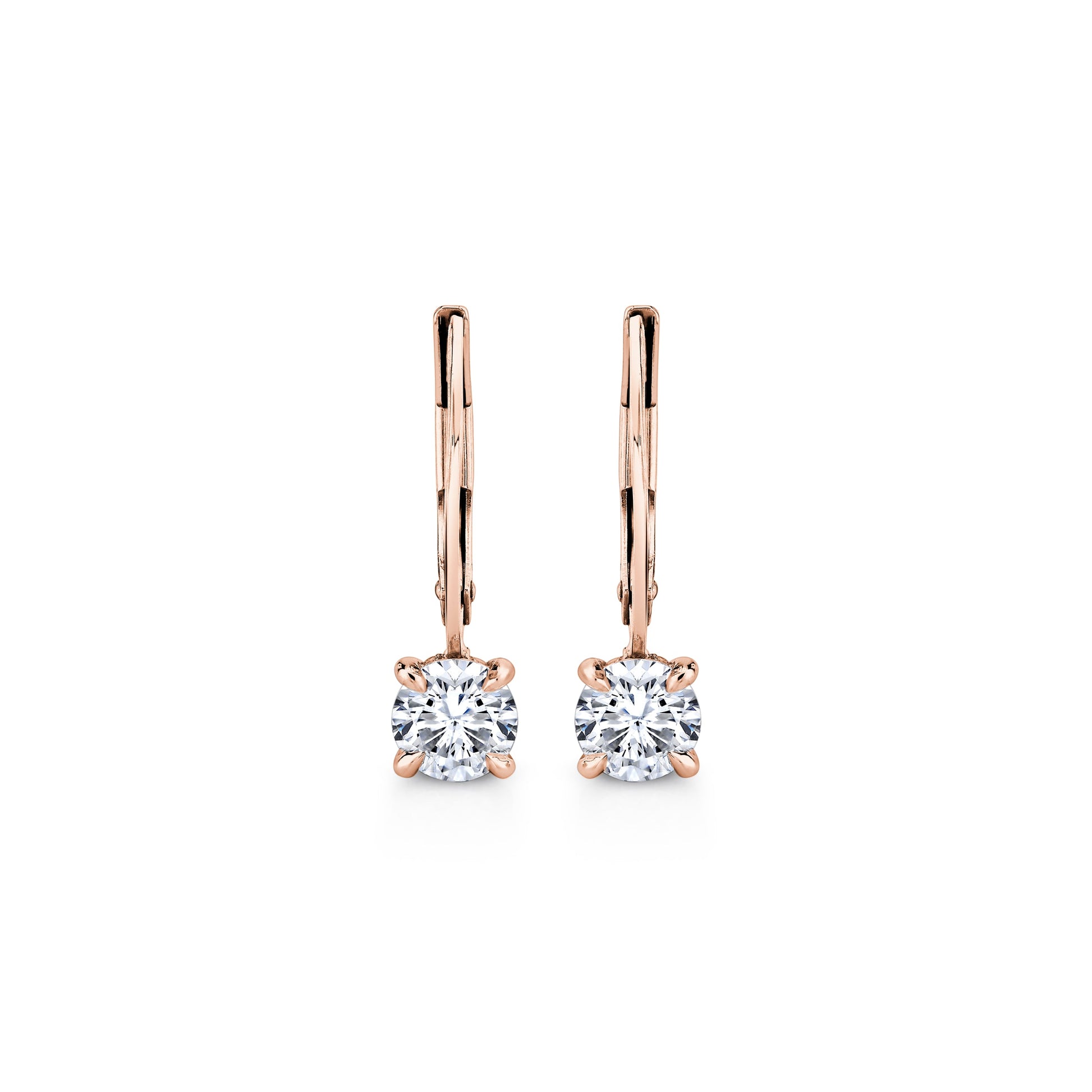 Chelsea Round Brilliant Leverback Earrings - view 7
