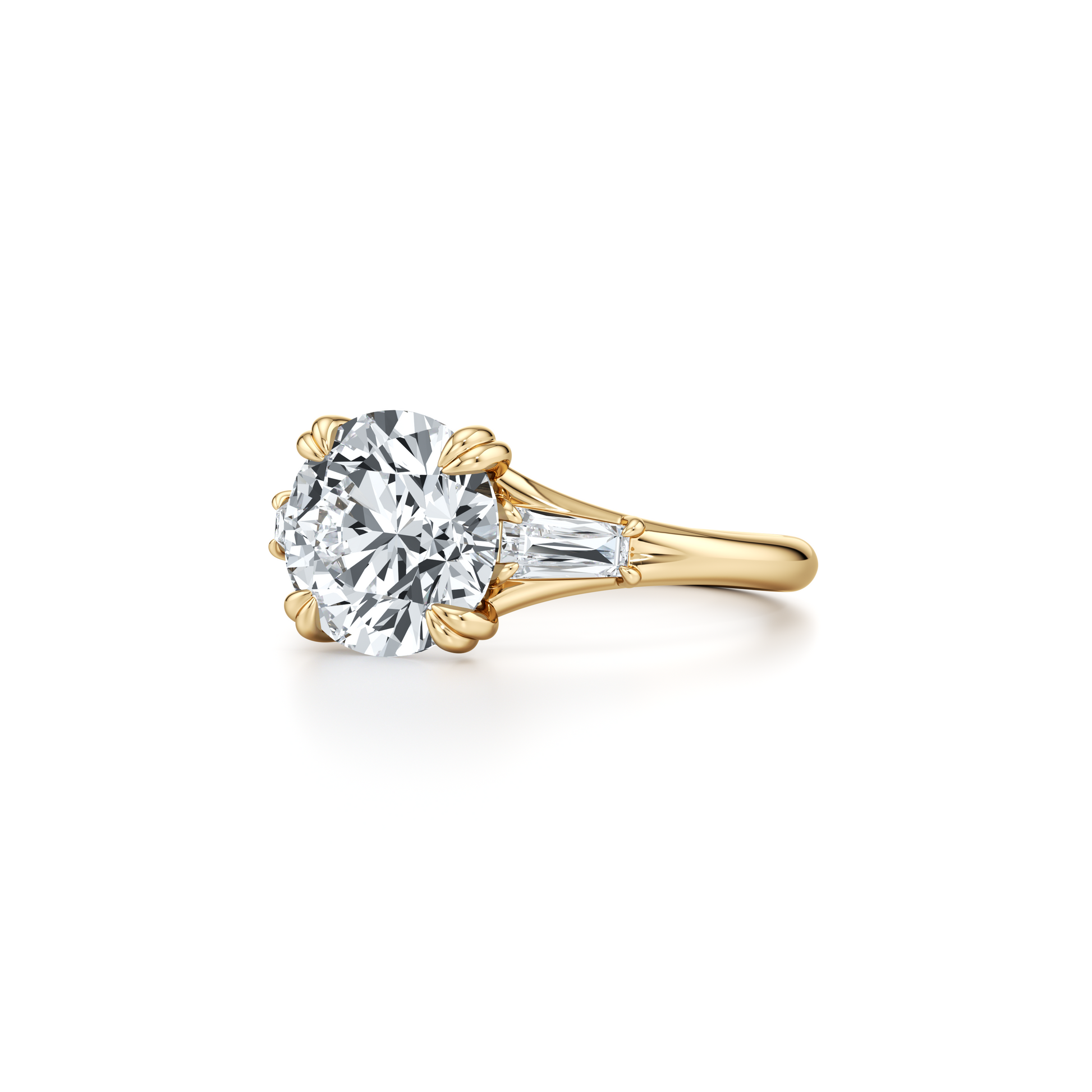 Jane Tapered Baguette Cushion Three Stone Lab Diamond Engagement Ring - view 7