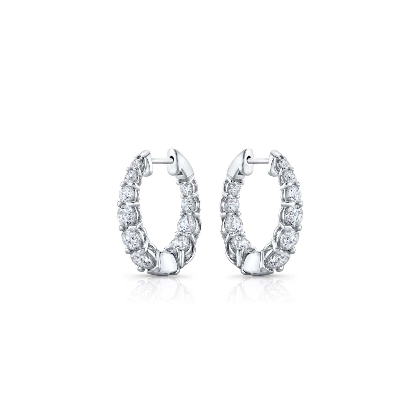 Olivia Lab Diamond Graduated Hoops - view 7