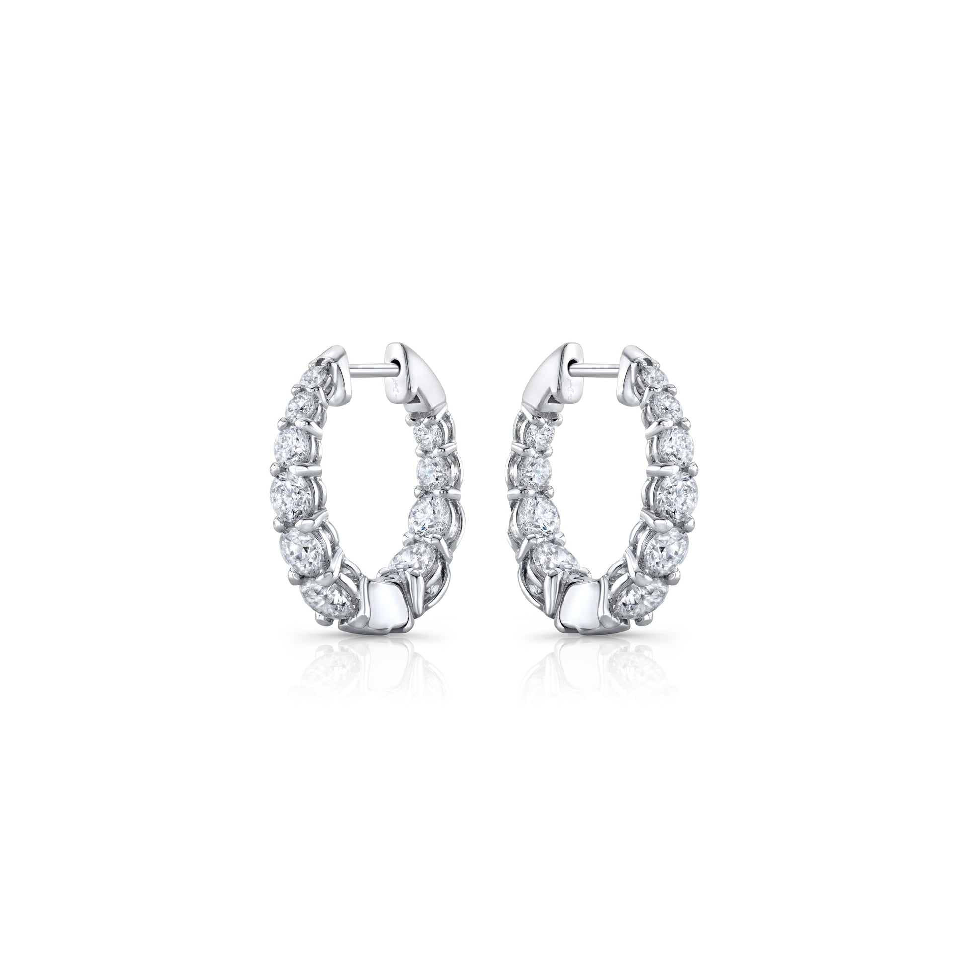 Olivia Lab Diamond Graduated Hoops - view 7
