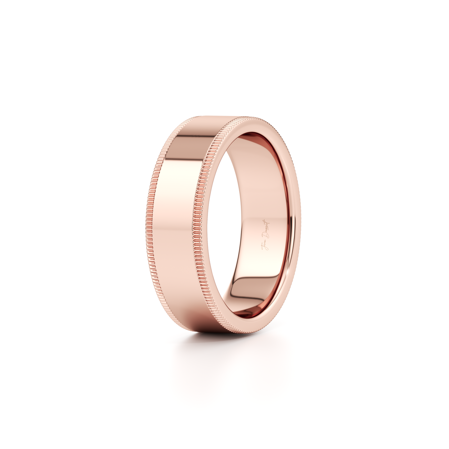 Modern Flat Men's Band With Milgrain - view 7