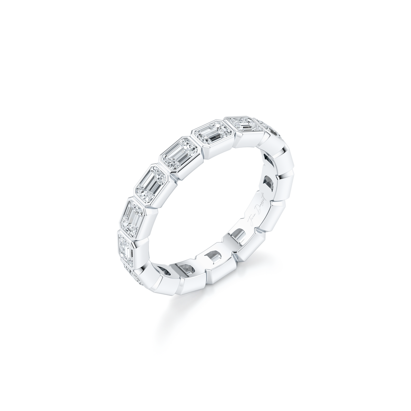 Bezel Set Emerald Lab Diamond Eternity Band - view 7
