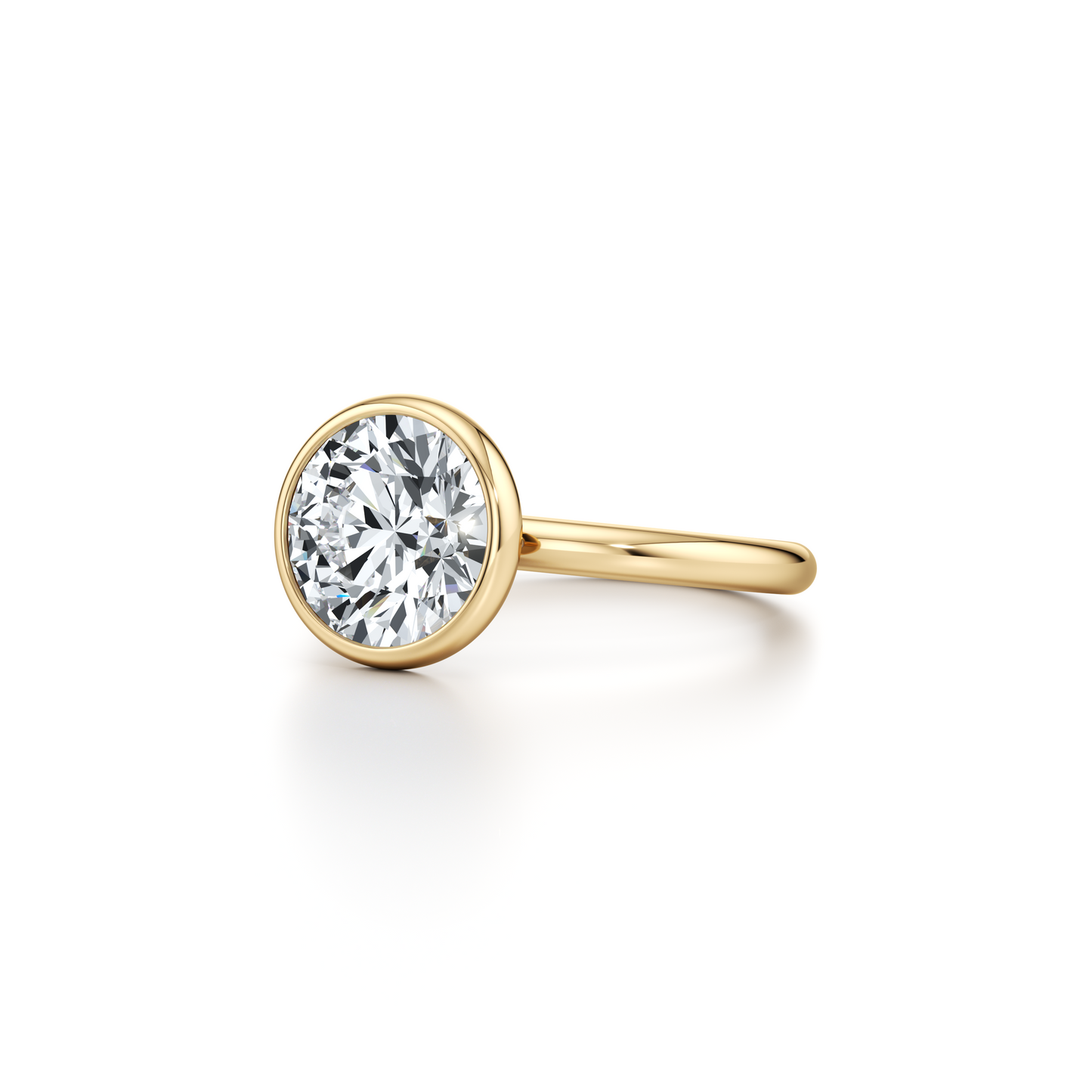 Audrey Bezel Pear Solitaire Lab Diamond Engagement Ring - view 6