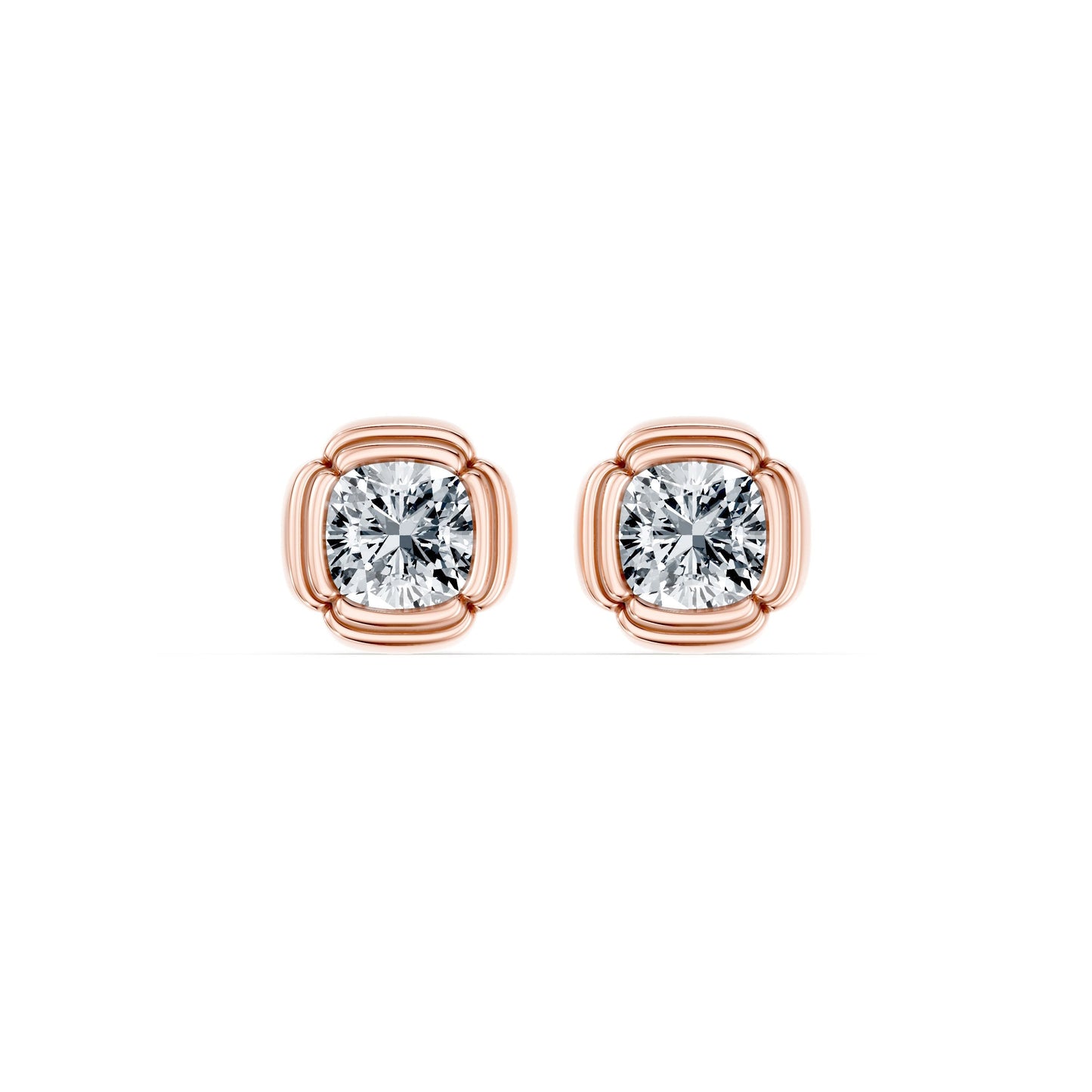 Doree Lab Diamond Cushion Studs - view 7