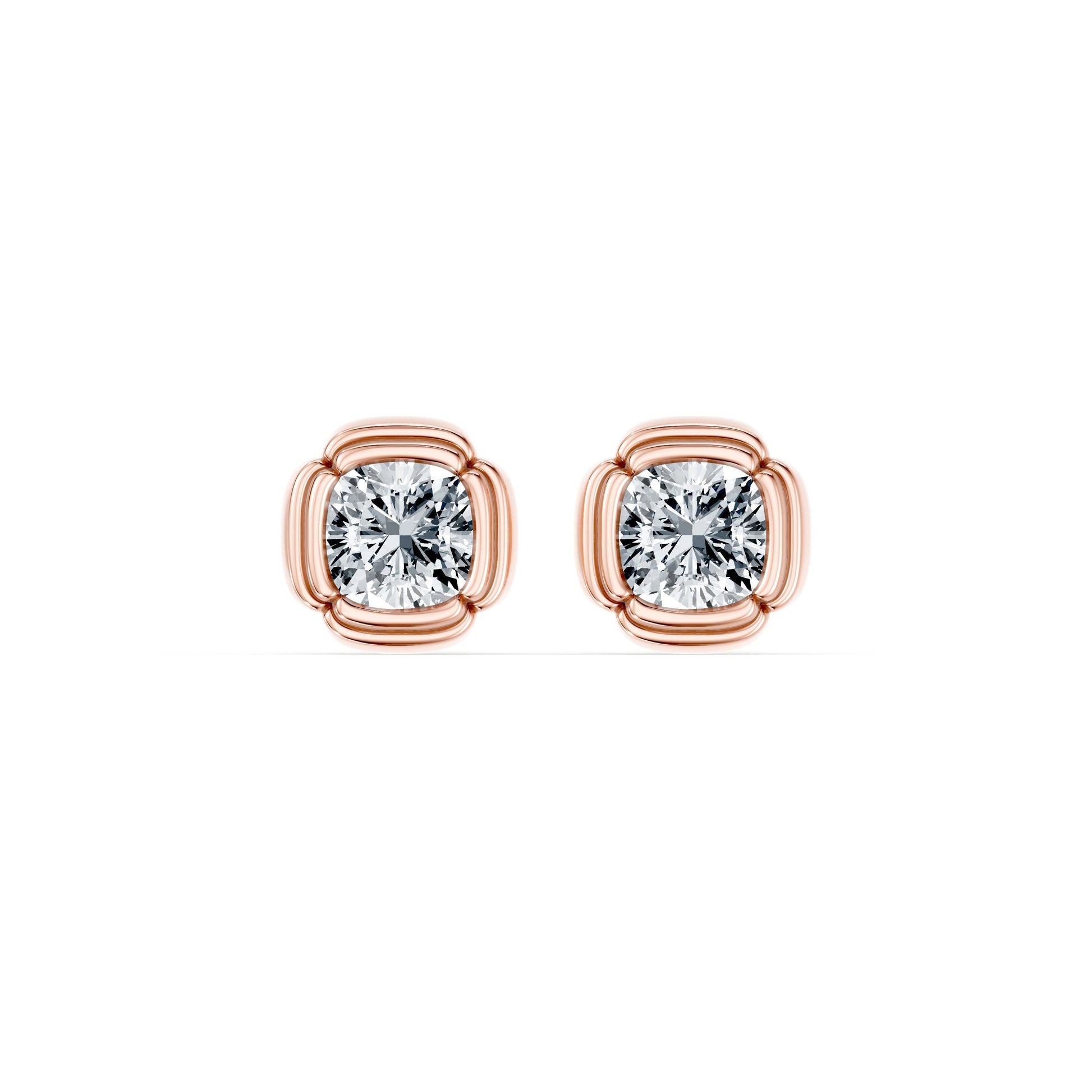 Doree Lab Diamond Cushion Studs - view 7