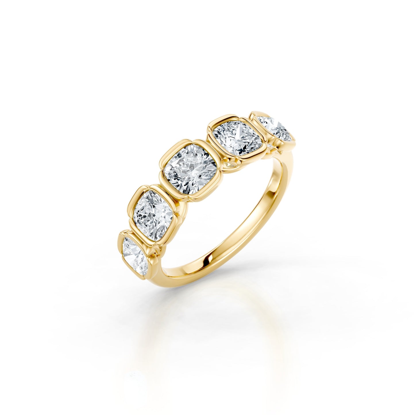 Doree 5-Stone Lab Diamond Cushion Band - view 7