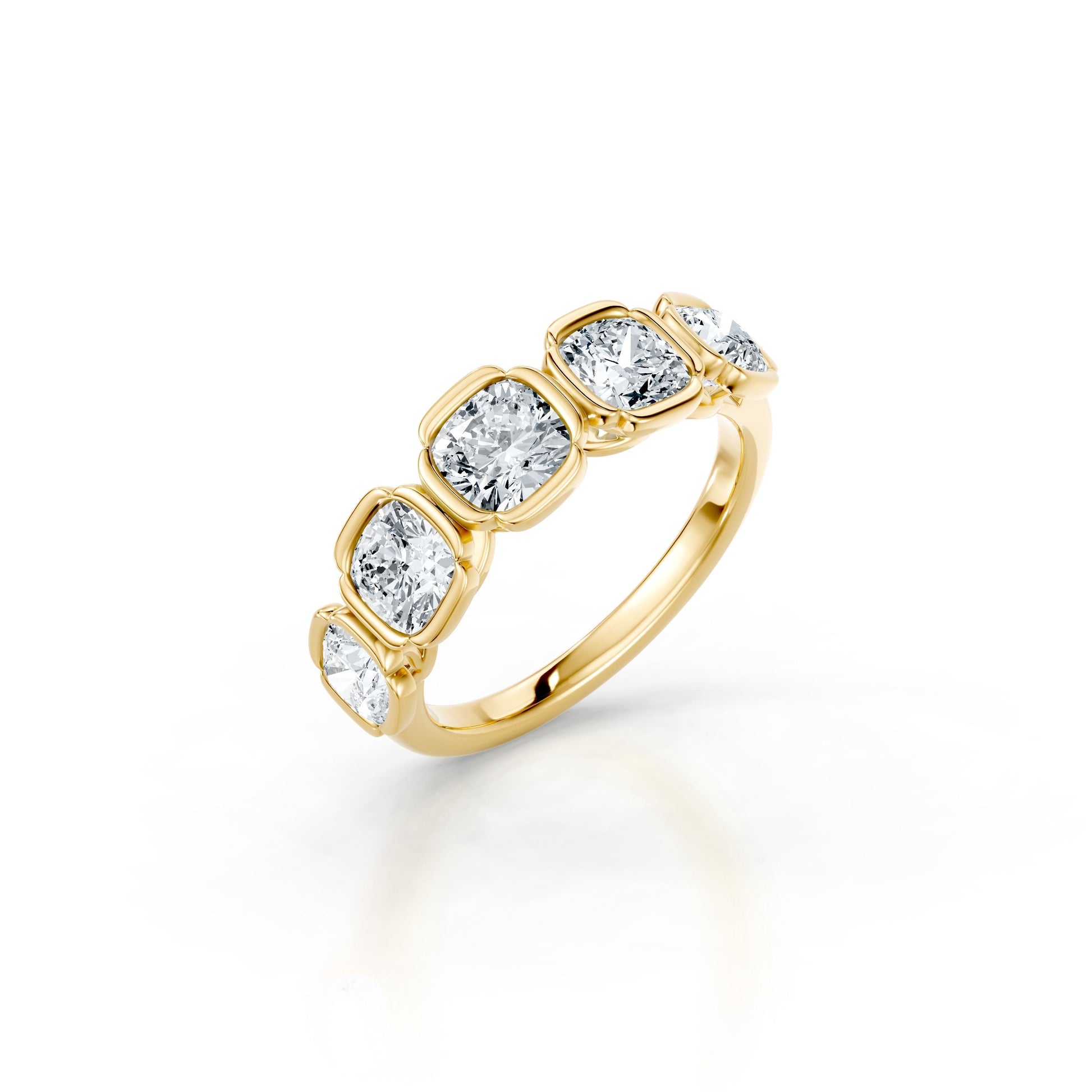 Doree 5-Stone Lab Diamond Cushion Band - view 7