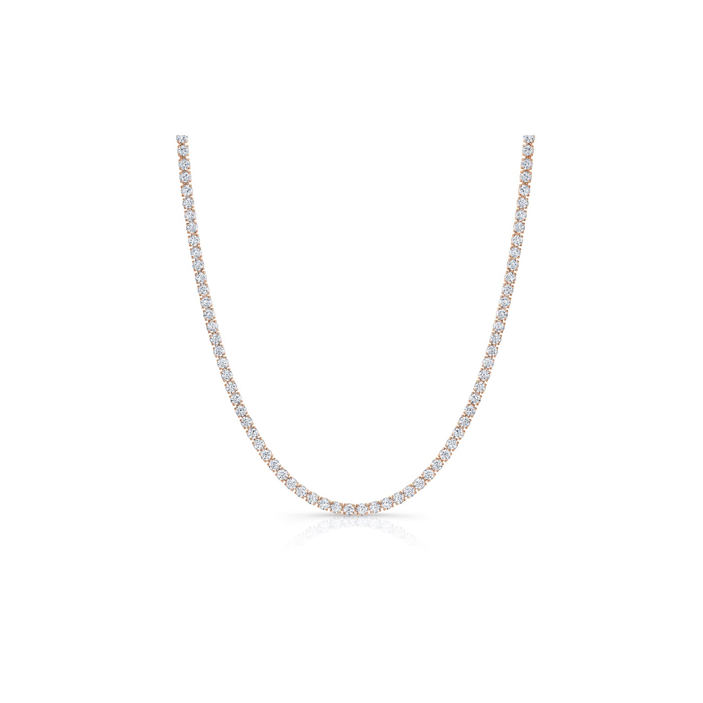 Olivia Round Brilliant Lab Diamond Tennis Necklace - view 7