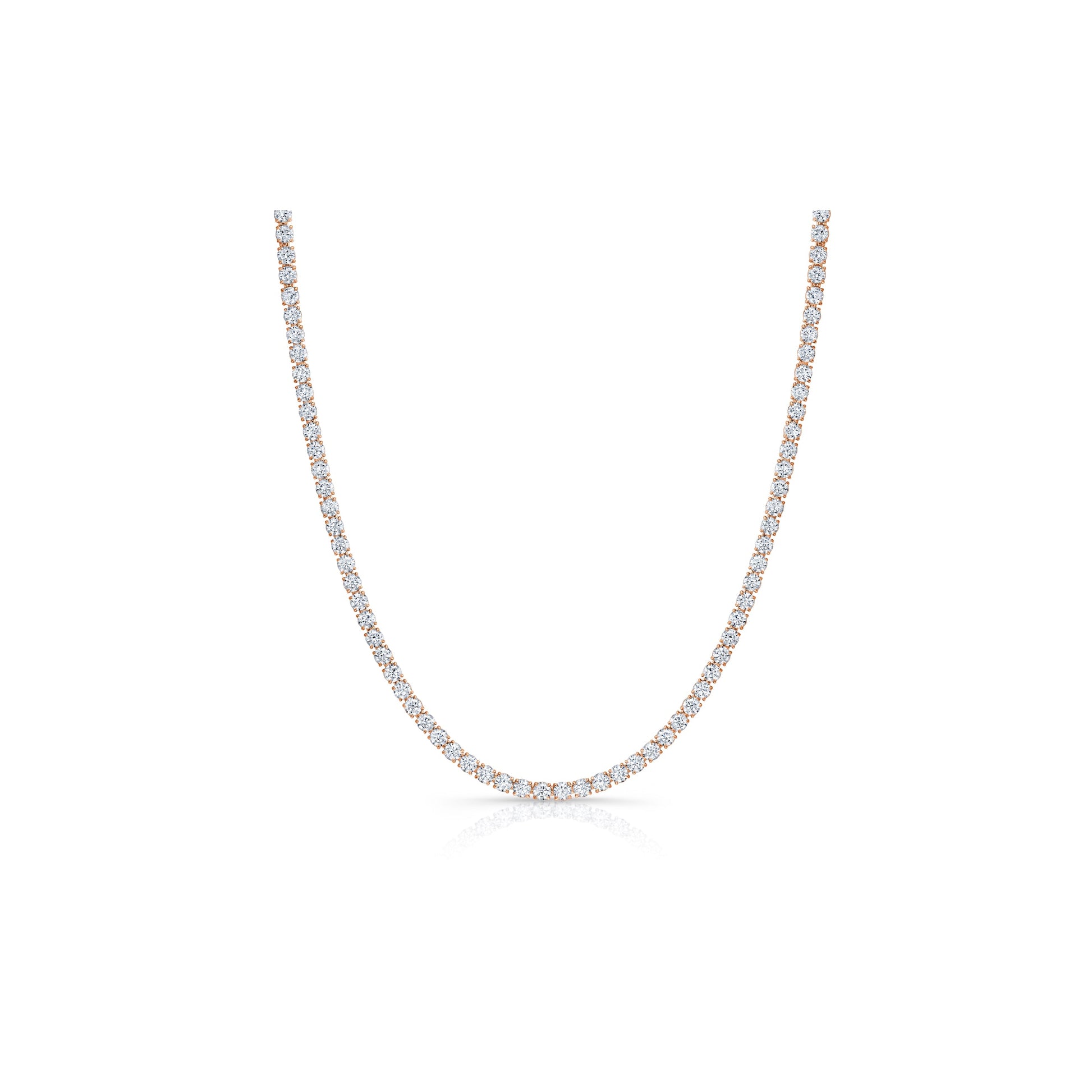 Olivia Round Brilliant Lab Diamond Tennis Necklace - view 7