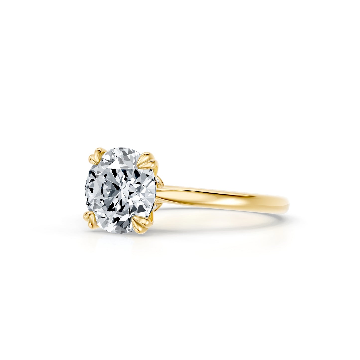 Chelsea Signature Double Prong Emerald Lab Diamond Engagement Ring - view 6