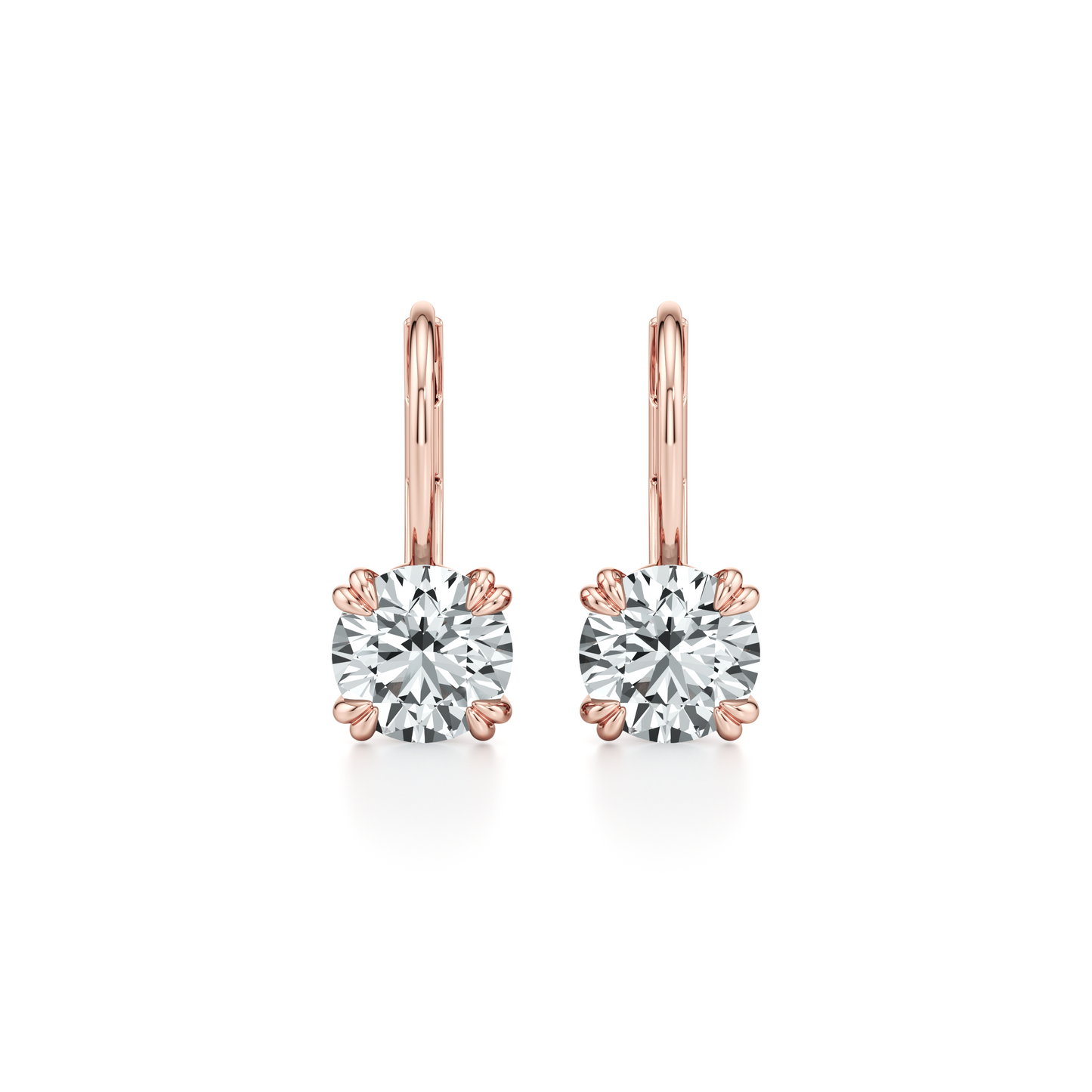 Elle Round Brilliant Leverback Earrings - view 7
