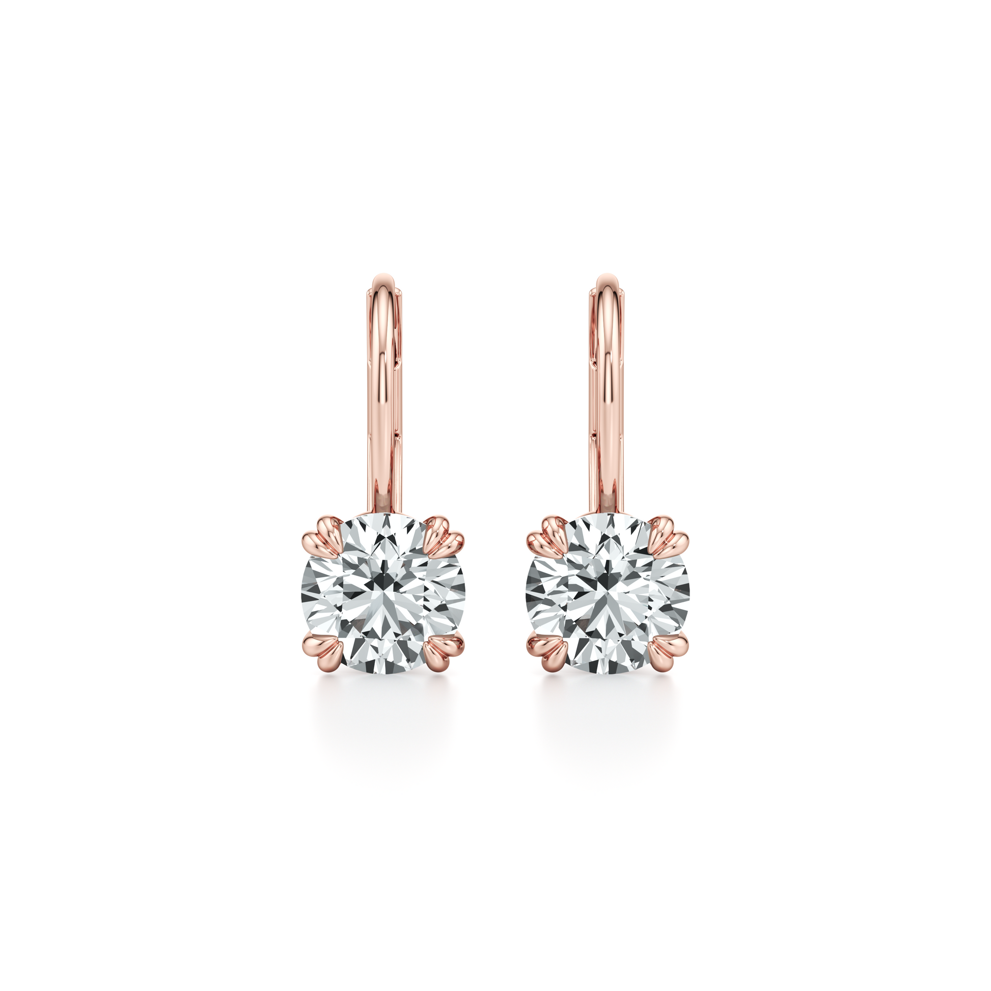 Elle Round Brilliant Leverback Earrings - view 7
